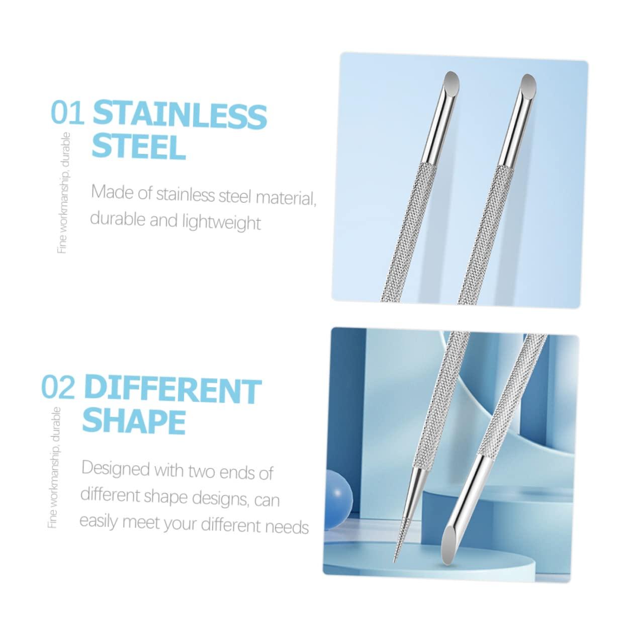 Healeved Healeved Professional Manicure Set 4pcs Cuticle Pusher Stainless Steel Nail Care Tools for Home Salon