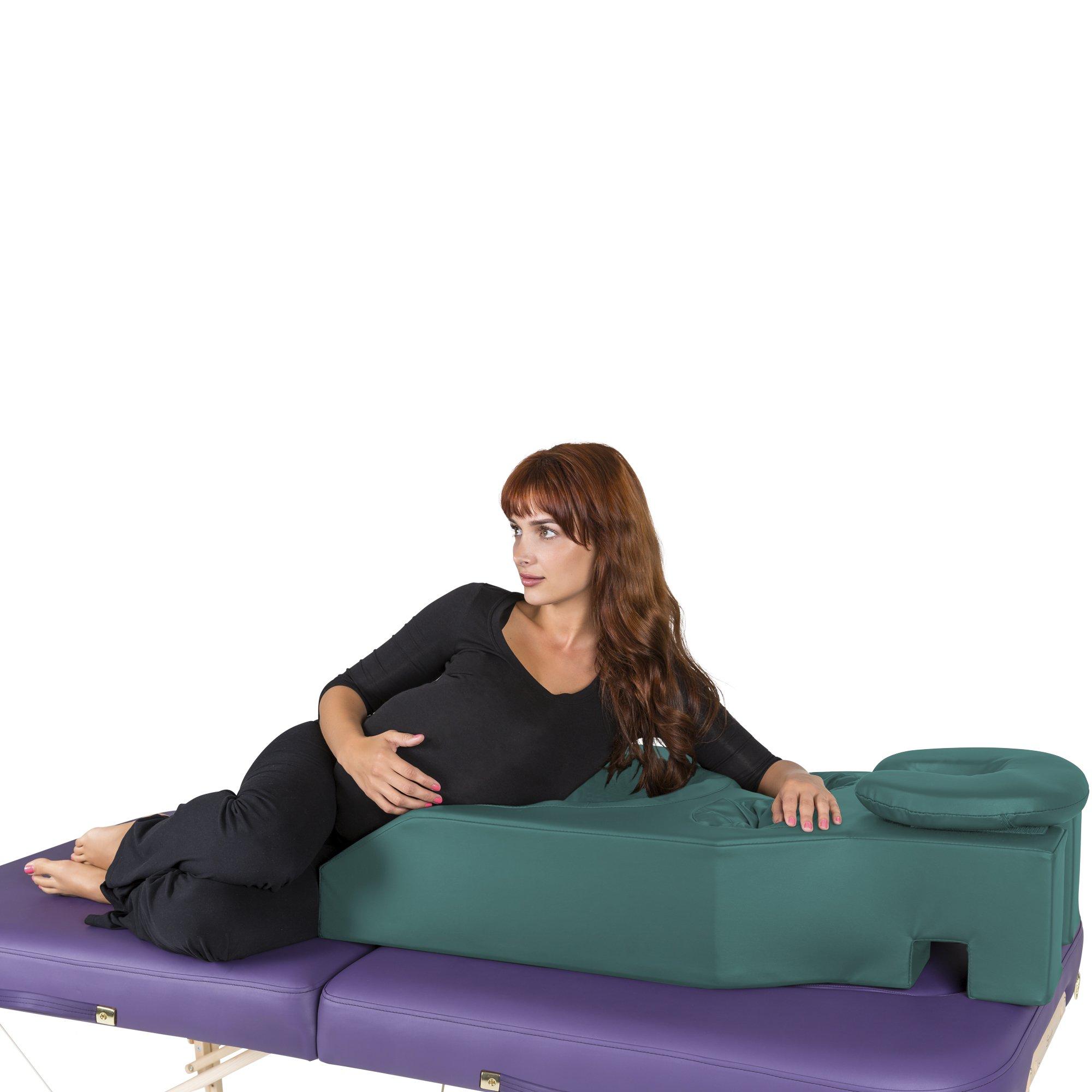 EARTHLITE EARTHLITE Pregnancy Massage Cushion & Headrest - Full Body Pregnancy Bolster / Ideal After Breast Surgery & Lower Back Pain, Teal