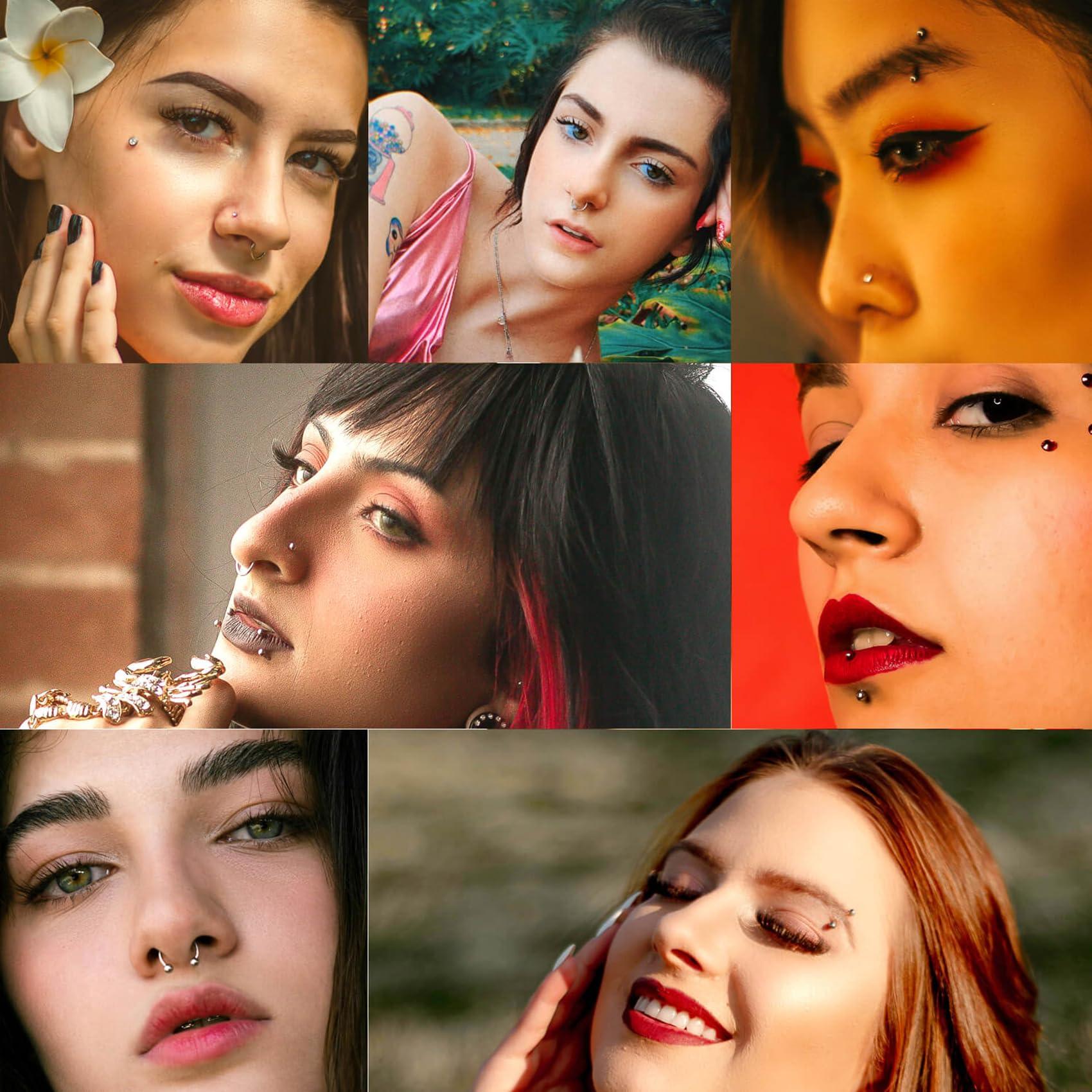 Tustrion 103PCS Piercing Kit for all Body Piercings Stainless Steel Piercing Jewelry with 12G 14G 16G 20G Piercing Needles and Tools for Nose Septum Belly Button Lip Ear Tongue Cartilage Eyebrow Tragus