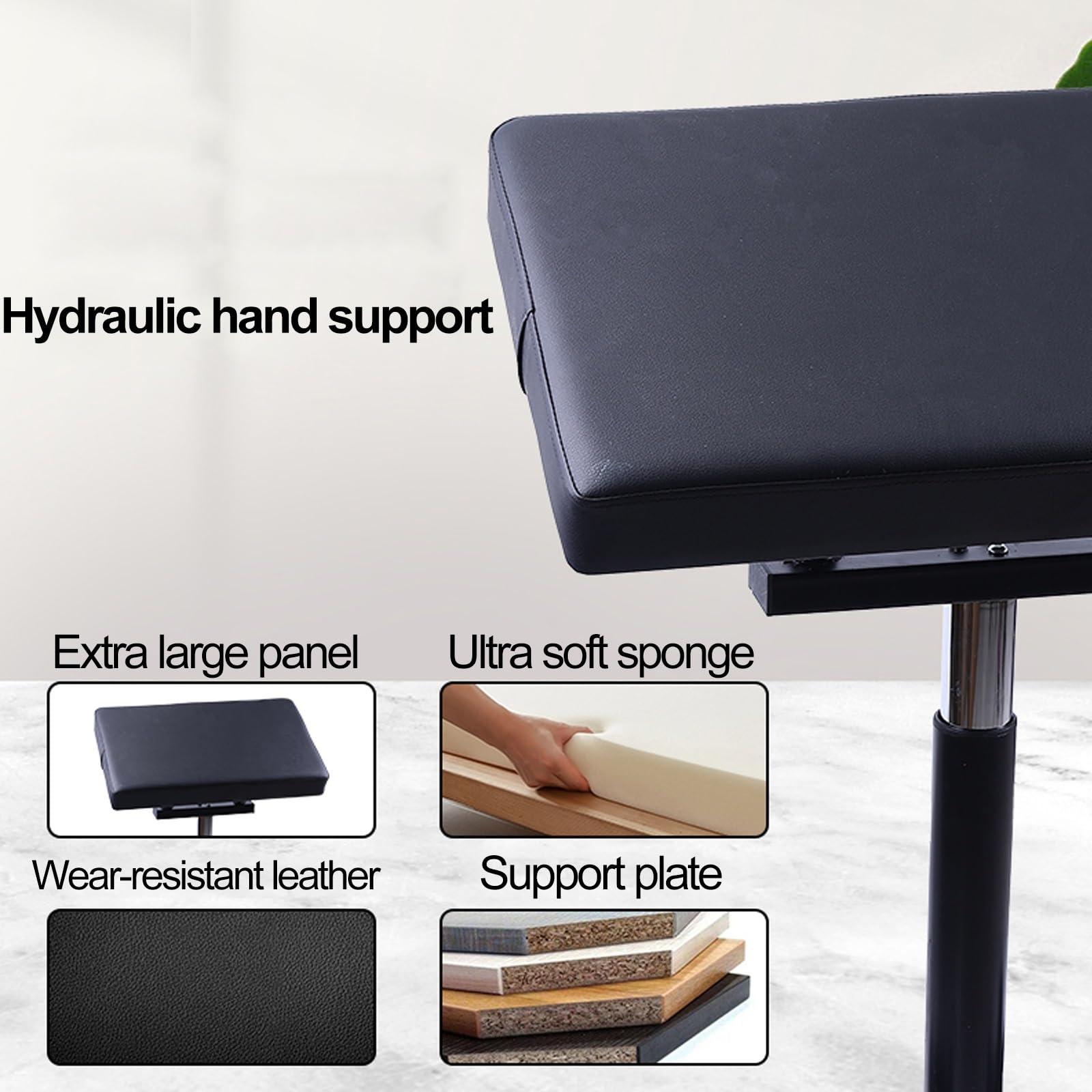 TRUNXUCL TRUNXUCL Hydraulic Tattoo Arm Rest Stand, Adjustable Height Tattoo Armrest Stand with Thickened Soft Pad, Tattoo Supplies for Tattoo Studios, Artists, Salons