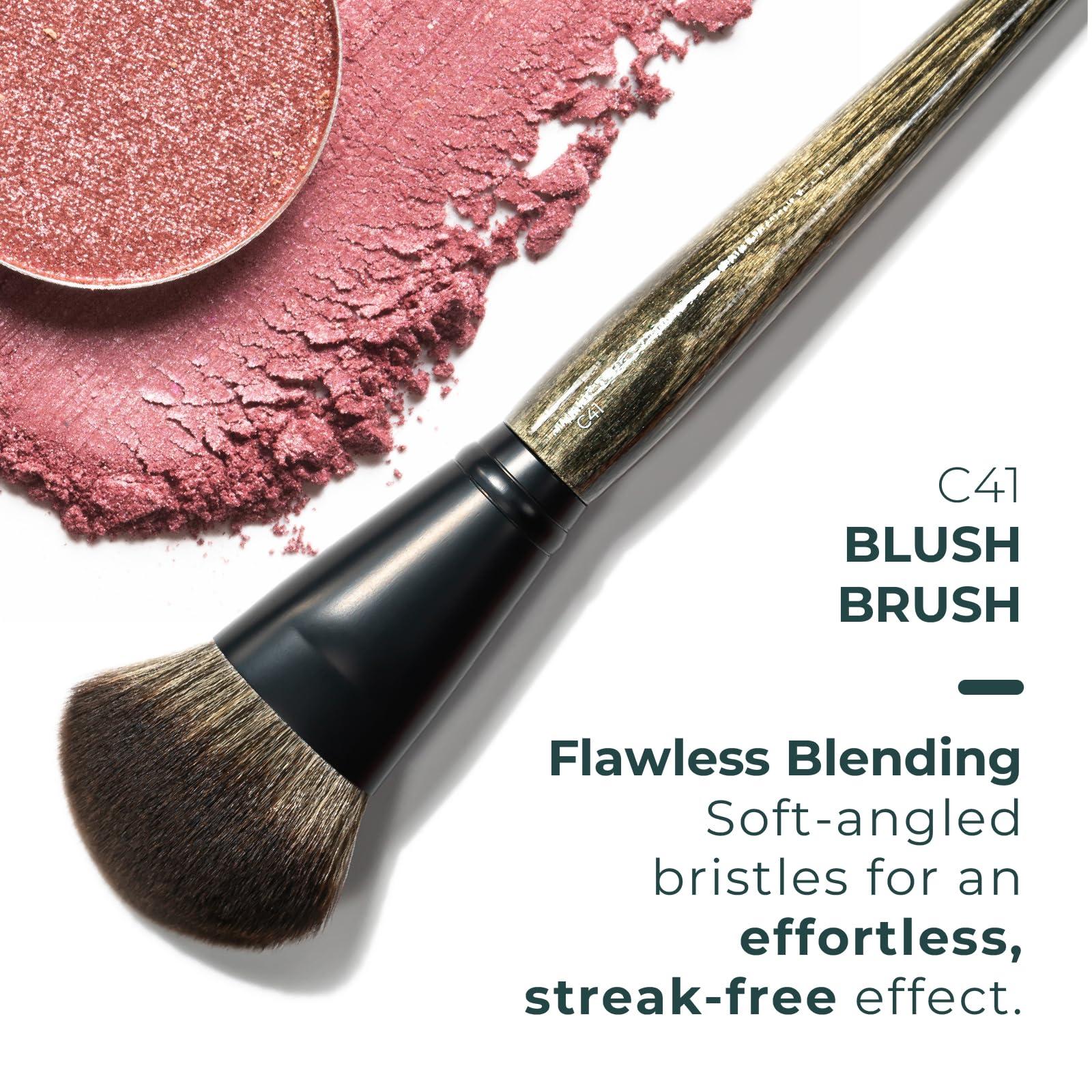 Rose and Ben Beauty Rose and Ben Beauty C40 Bronzer Brush & C41 Blush Brush Bundle | Professional Brushes for Flawless Bronzer, Blush, Powder & Contour Application | Angled, Non-Shedding, Cruelty-Free