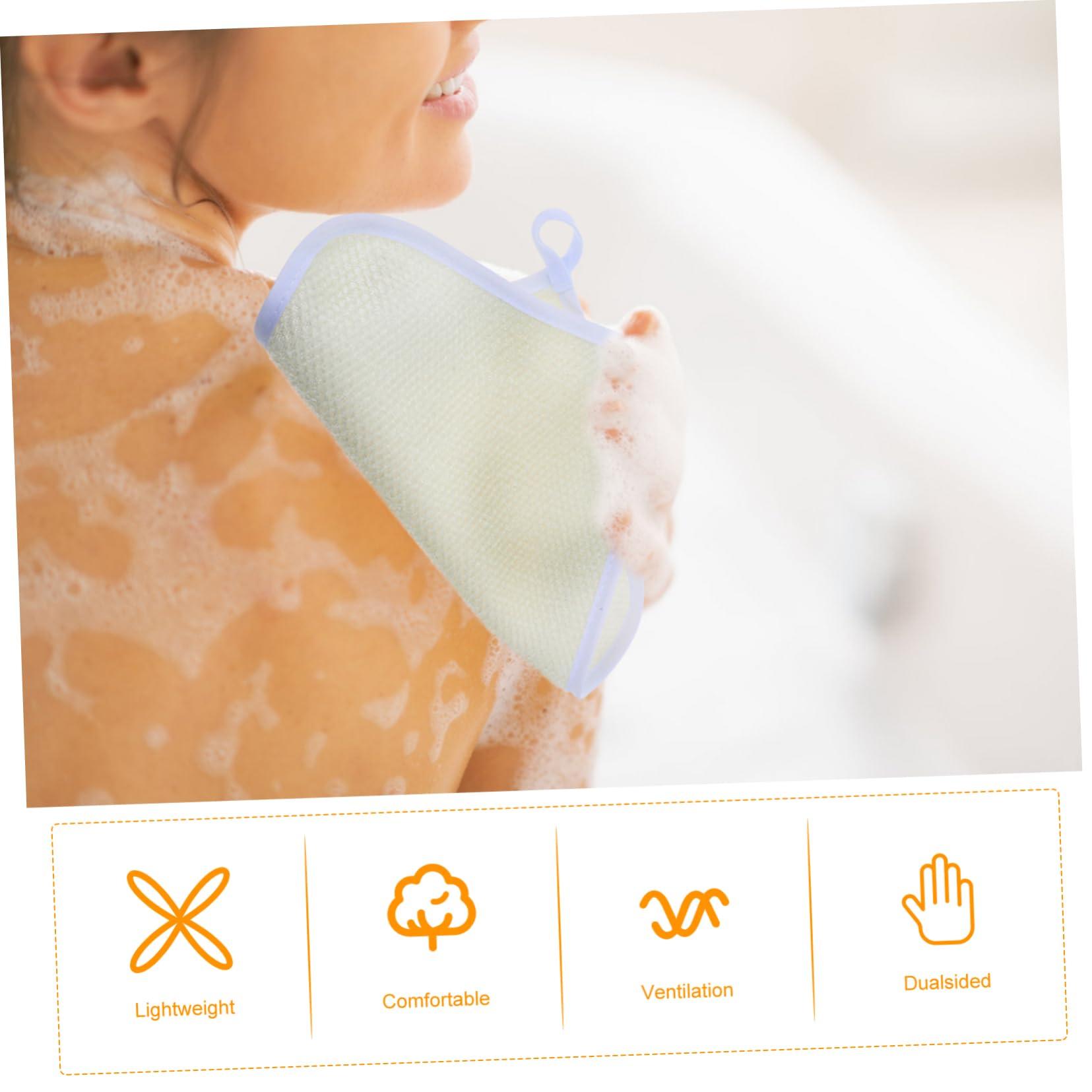 BCOATH BCOATH 4pcs Exfoliating Wash Cloths for Showering Dual Sided Body and Face Scrubber Soft Weave Bath Towels for Men and Women Beige Exfoliating Washcloths for Smooth Skin