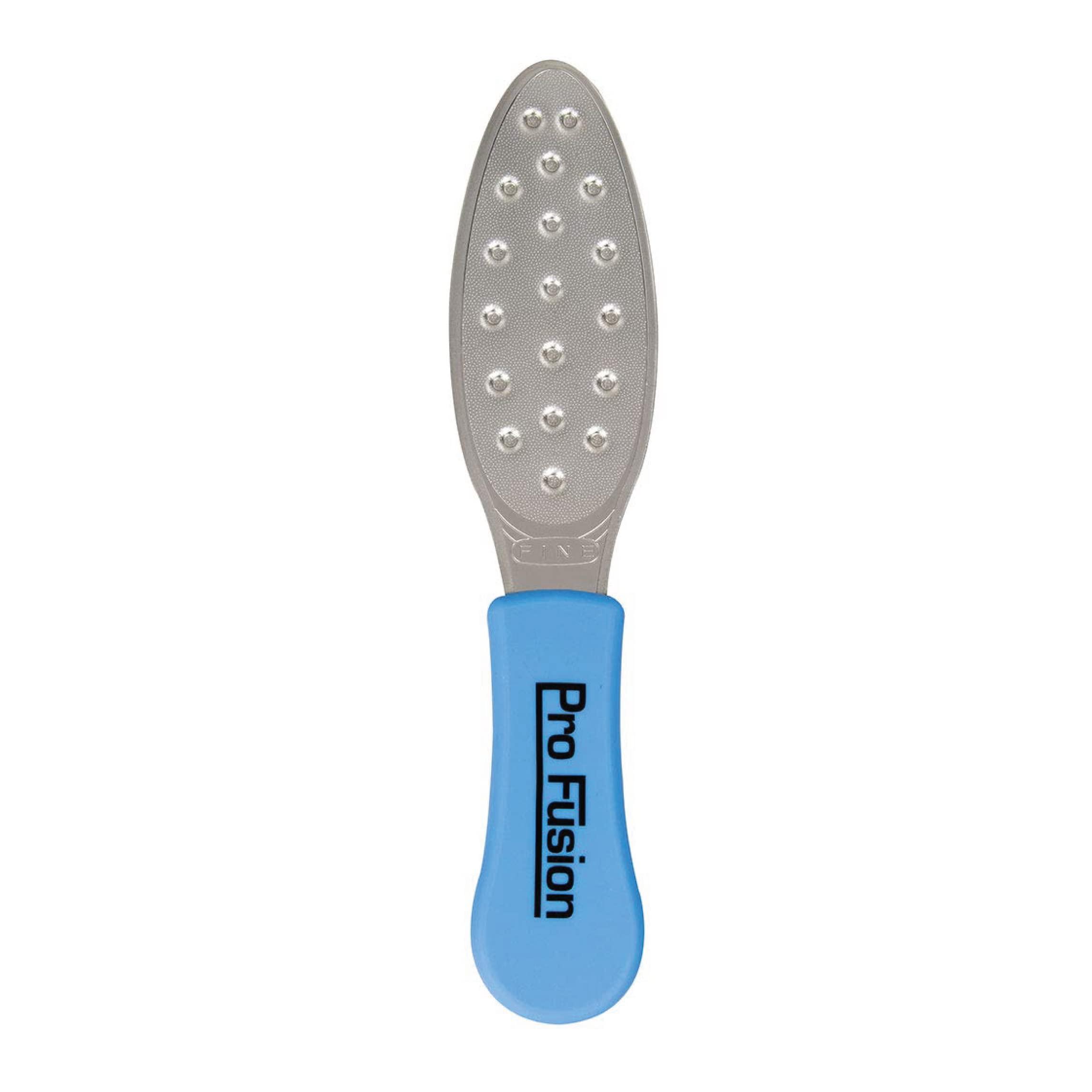 ForPro Professional Collection ForPro Pro Fusion Stainless Steel Pedi File - Coarse, Double-Sided Professional Quality - Blue Handle Pedicure File for Heels and Feet - 8.25” L