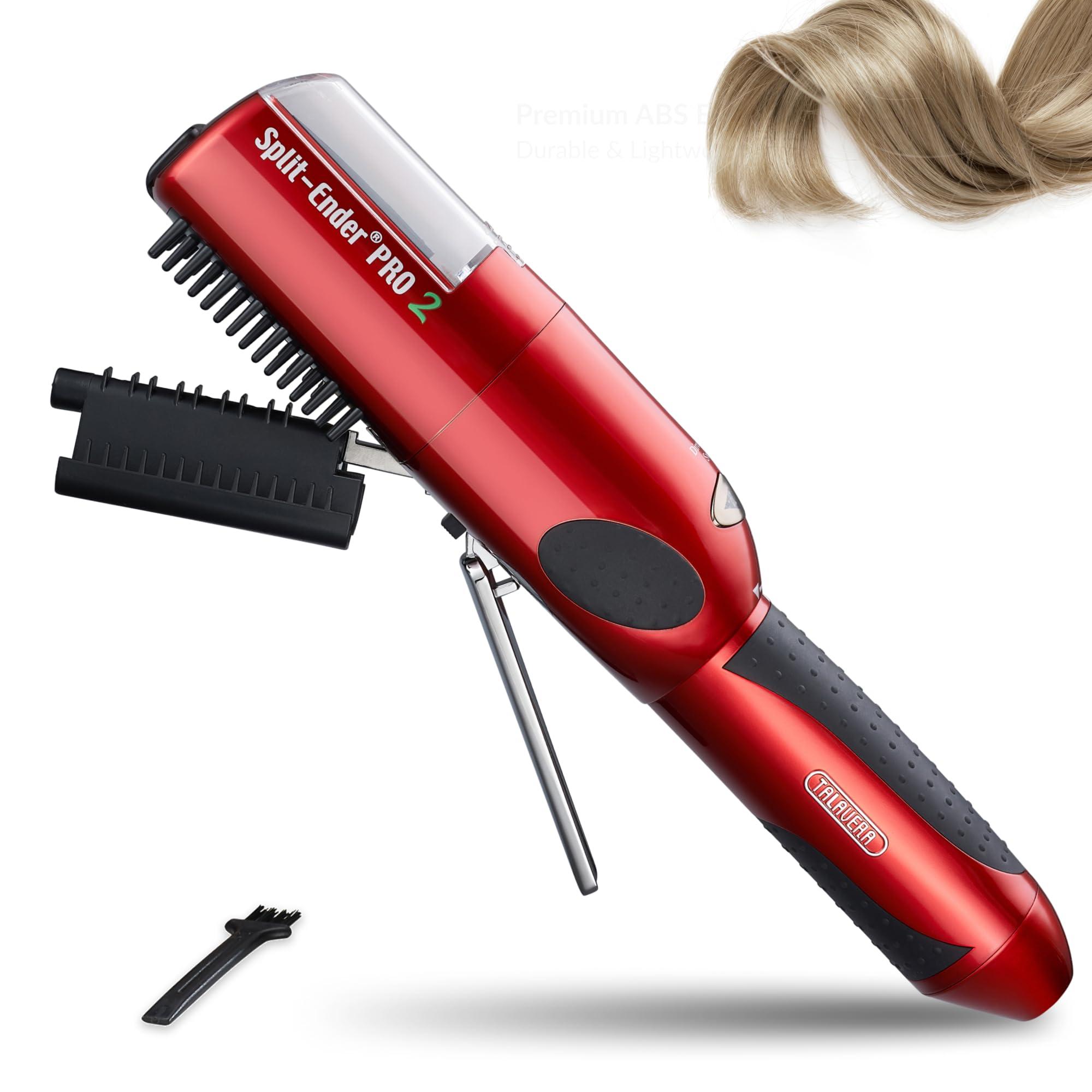 Split-Ender Split Ender Pro 2 - The Original Cordless Split End Hair Trimmer Automatic Rechargeable Home Tool Hair Clipper 2-in-1 for Dry Damaged Splitting Broken Brittle Straight Curly Frizzy Beauty - Red