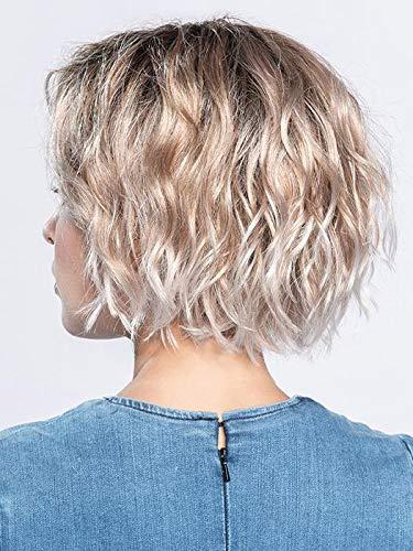 Ellen Wille & Maxwigs Dance Petite Avg Cap Wig Color Light Champagne Rooted - Ellen Wille Wigs 9" Length Beach Waves Bob Heat Friendly Synthetic Extended Lace Front Monofilament Part Womens Bundle MaxWigs Hairloss Booklet