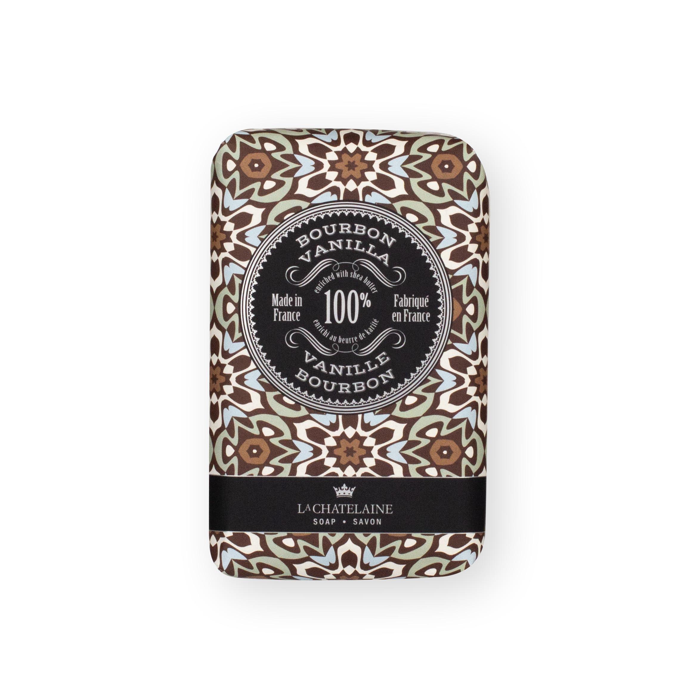 La Chatelaine La Chatelaine Soap Supply Tin Gift Set |Unisex, Men, Women| Plant-based shea butter bar soaps | Made in France | Natural and Organic | Large soap bars | Set of 6, 8.8 oz./250g bars - Gray Mosaic