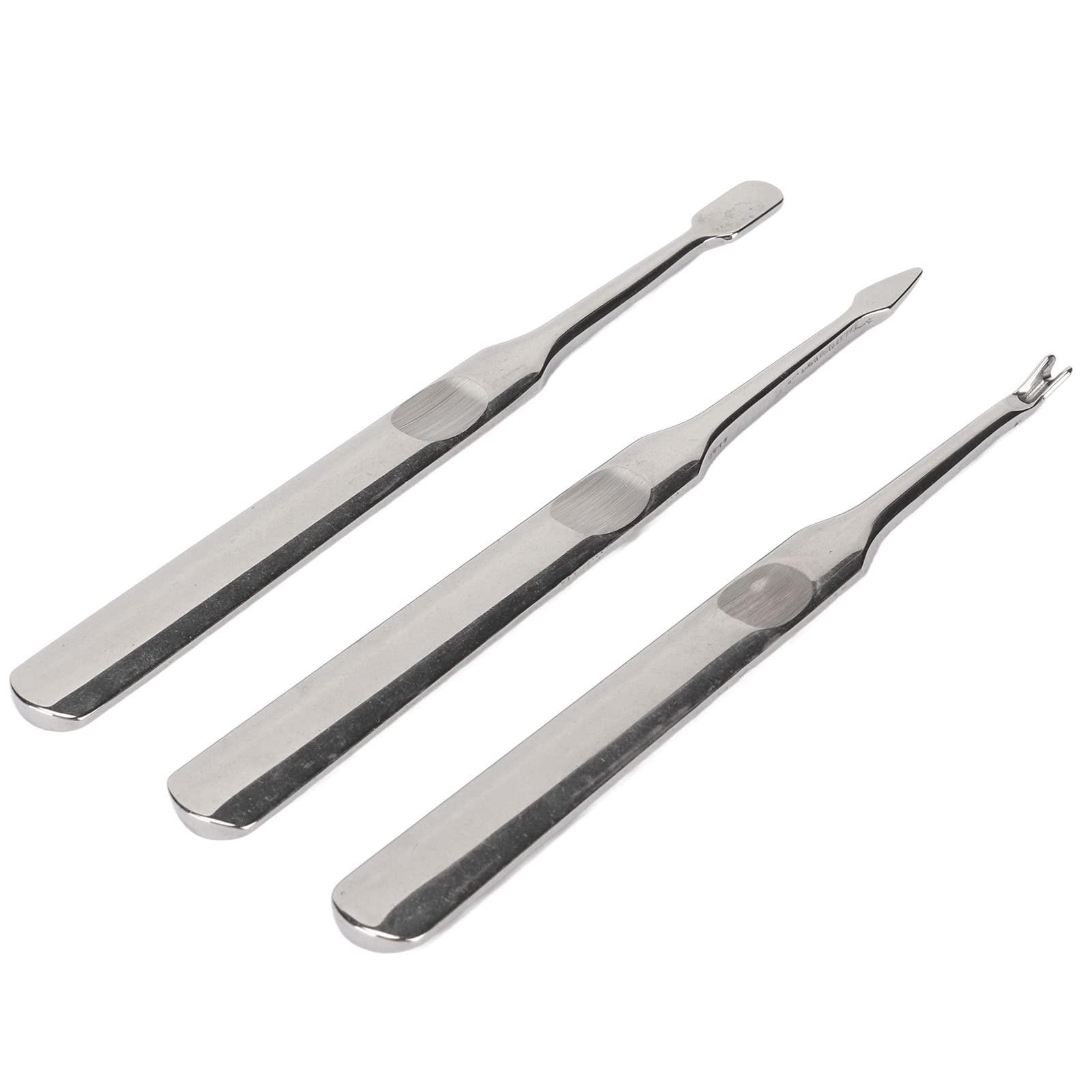NSXAYIWE Cuticle Pusher, 3PCS Professional Stainless Steel Cuticle Remover, Cutical Pusher Set, Nail Pusher Tool Compatiable for Ngernails and Toenails