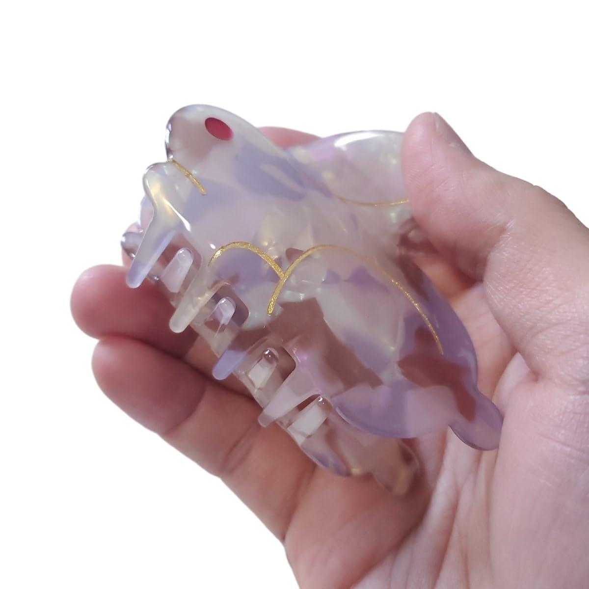 OMG Decor Cute Bunny Hair Clip,Acetate Hair Claw,Small Hair Clips for Women,Brown