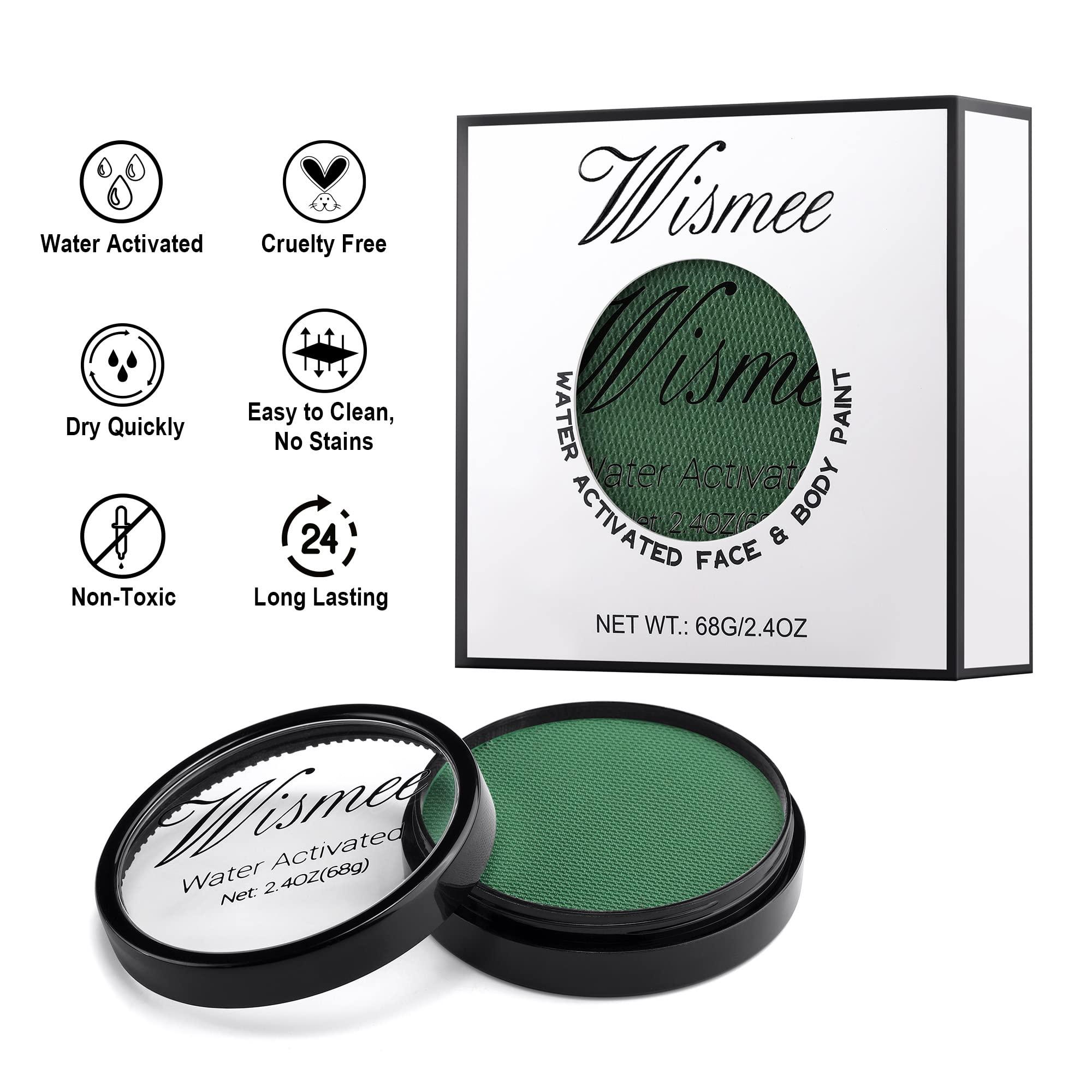 Wismee Wismee Green Face Body Paint, Water Based Body Paint Full Coverage for Adults Children Cosplay Elphaba Witch Costumes Festivals Makeup-Royal Blue