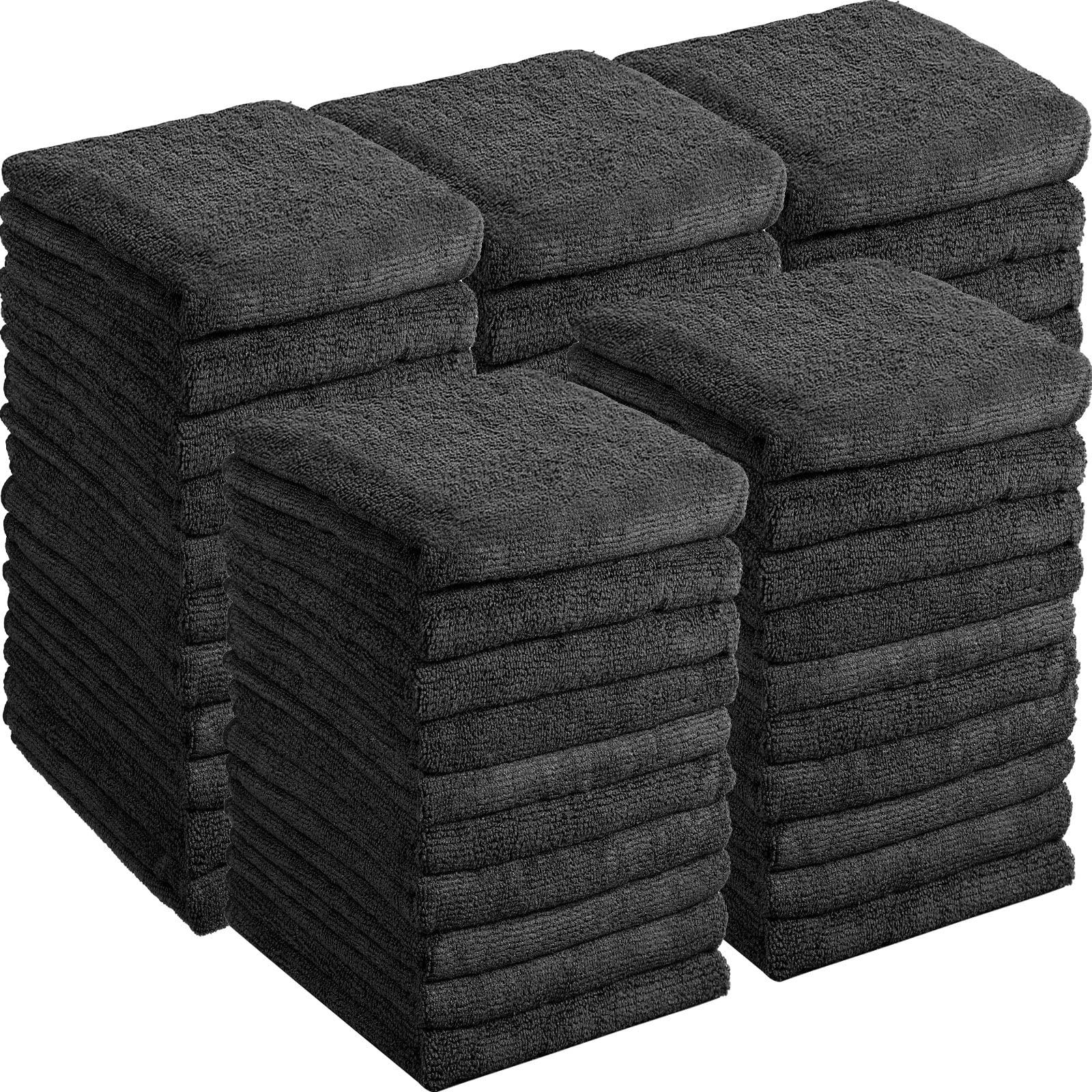 Shimeyao Shimeyao 36 Pack Bleach Proof Salon Towels, Microfiber Absorbent Towels for Hair Facial, Lint Free Hand Towels, Bleach Resistant Gym Towel for Home Salon Spa Barber, 16 x 27 Inches(Black)