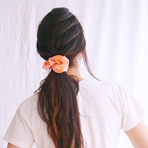 MLMOMVME 25 Pack White Scrunchies for Tie Dye Kit Party Supplies, White Cotton Hair Elastic Ponytail Holder Hair Scrunchies for Women