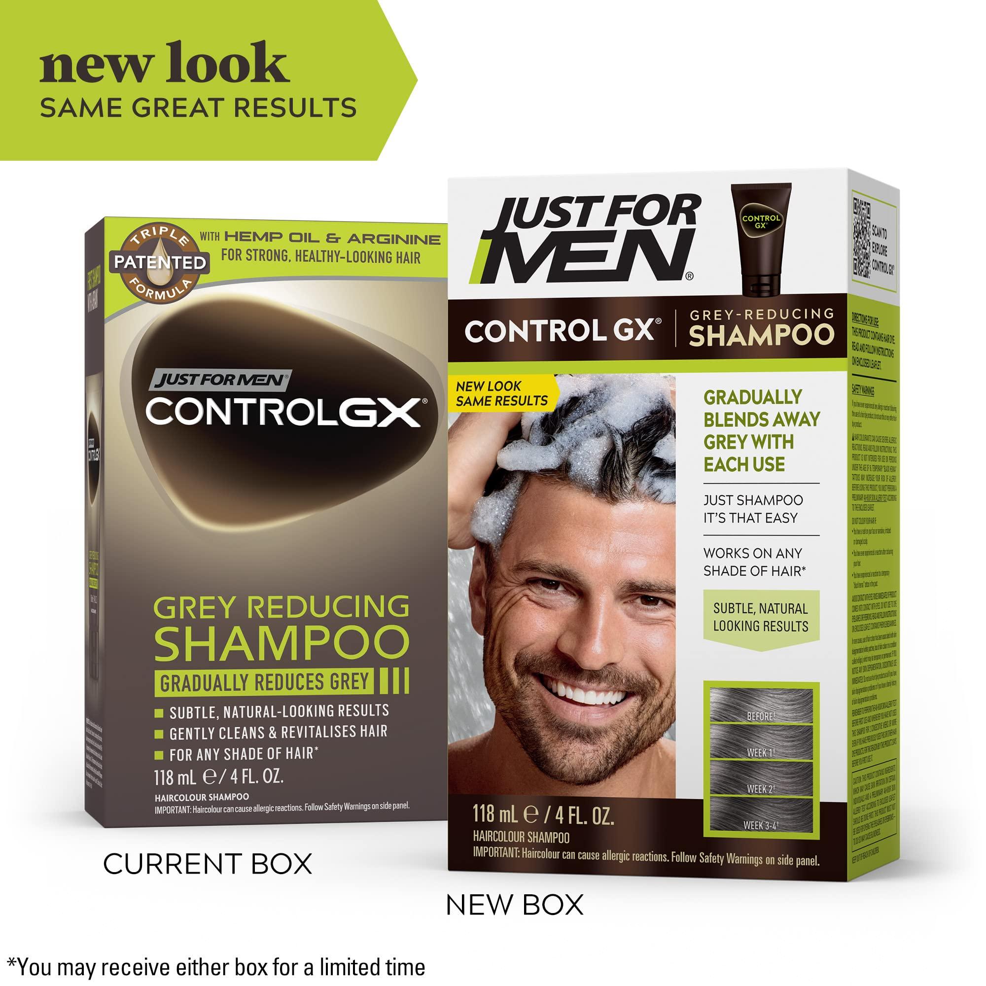 Just for Men Just for Men Control GX Grey Reducing Shampoo, Gradual Hair Color for Stronger and Healthier Hair & Control GX Grey Reducing 2-in-1 Shampoo and Conditioner, Gradual Hair Color