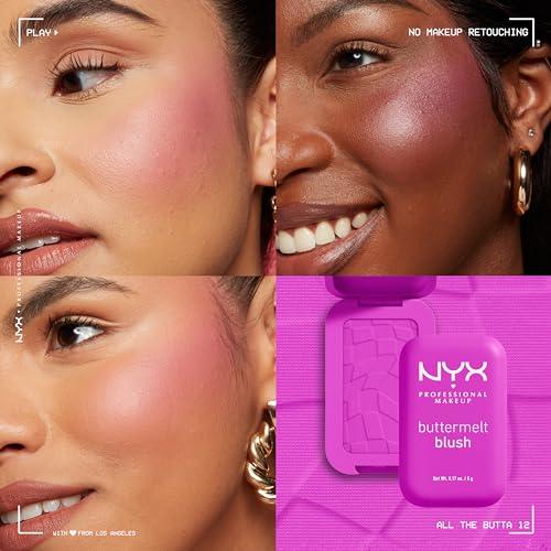 NYX PROFESSIONAL MAKEUP NYX PROFESSIONAL MAKEUP Buttermelt Powder Blush, Fade and Transfer-Resistant Blush, Up to 12HR Make Up Wear, Vegan Formula - All The Butta