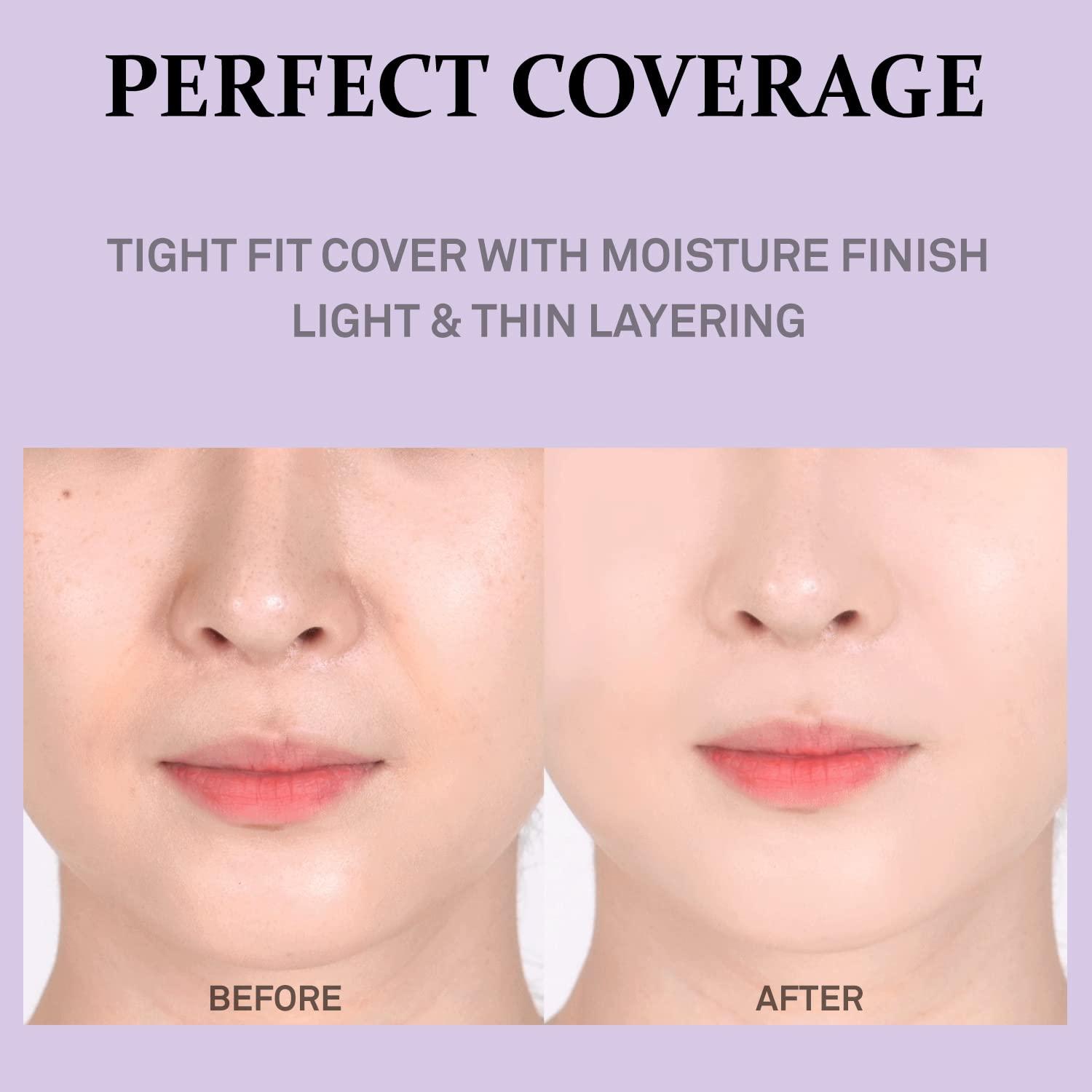 COSNORI COSNORI Panthenol Barrier Cushion Foundation -Lightweight Formula to Cover Pores & Blemishes Moisture Dewy Glowing Finish Long Wearing Formula, 0.41 fl.oz. (01 Ivory)