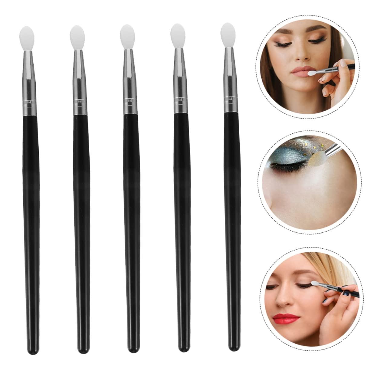 Beavorty Beavorty 5pcs Silicone Lip Brush Eyeliner Applicator Tool Make up Brushes Lip Brush Revolution Palette Makeup Brushes Small Makeup Brush Black