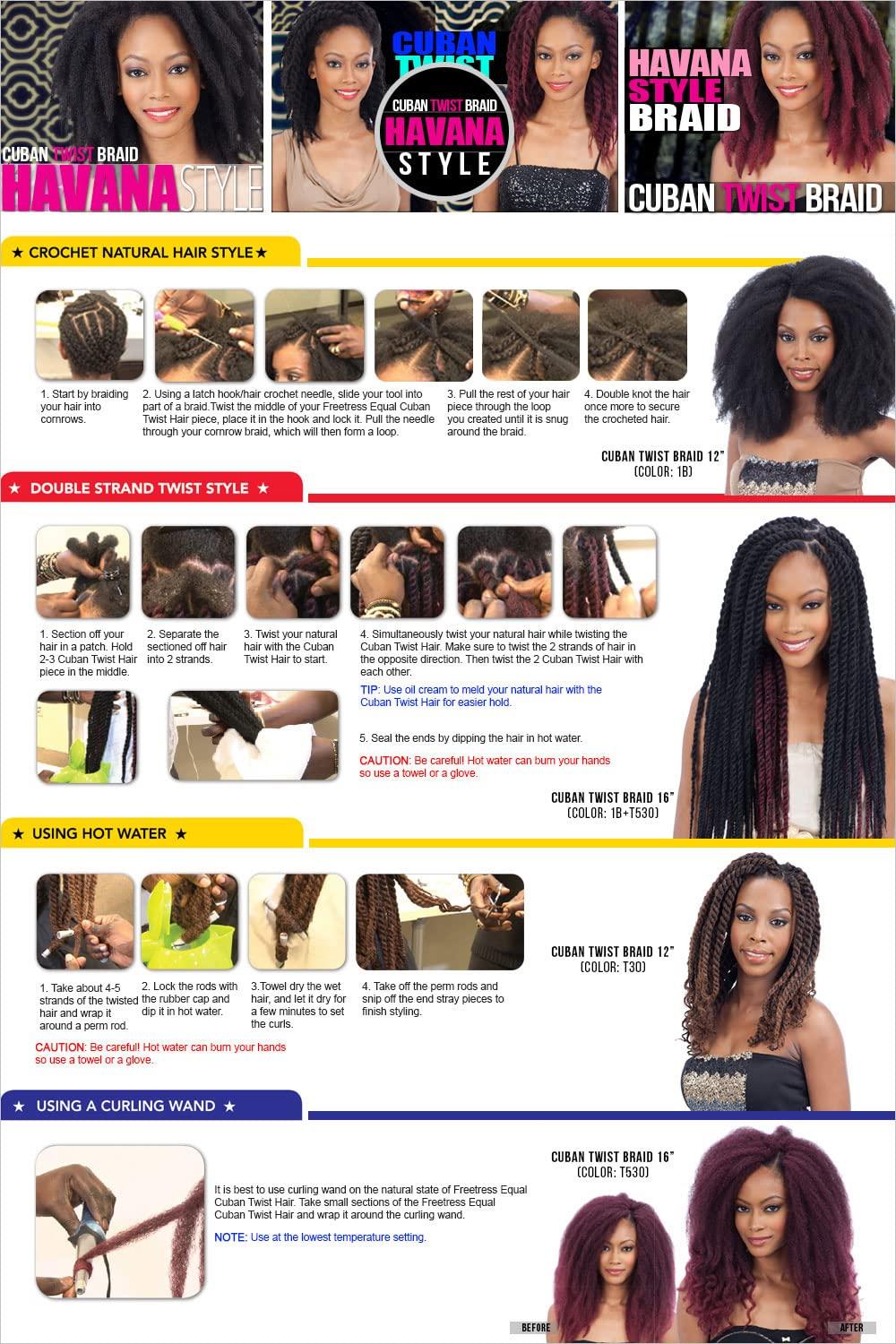 Free Tress FreeTress Equal Synthetic Hair Braids Double Strand Style Cuban Twist Braid 24" (OT350)