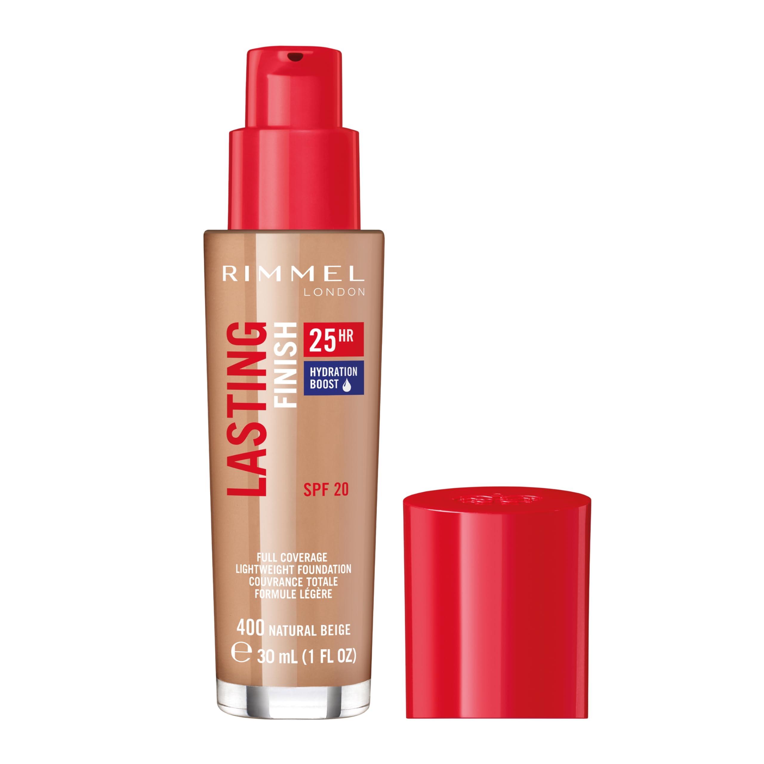 Rimmel Rimmel London Lasting Finish 25HR - 400 Natural Beige - Foundation, 25-Hour Wear, Full Coverage, Waterproof, 1oz