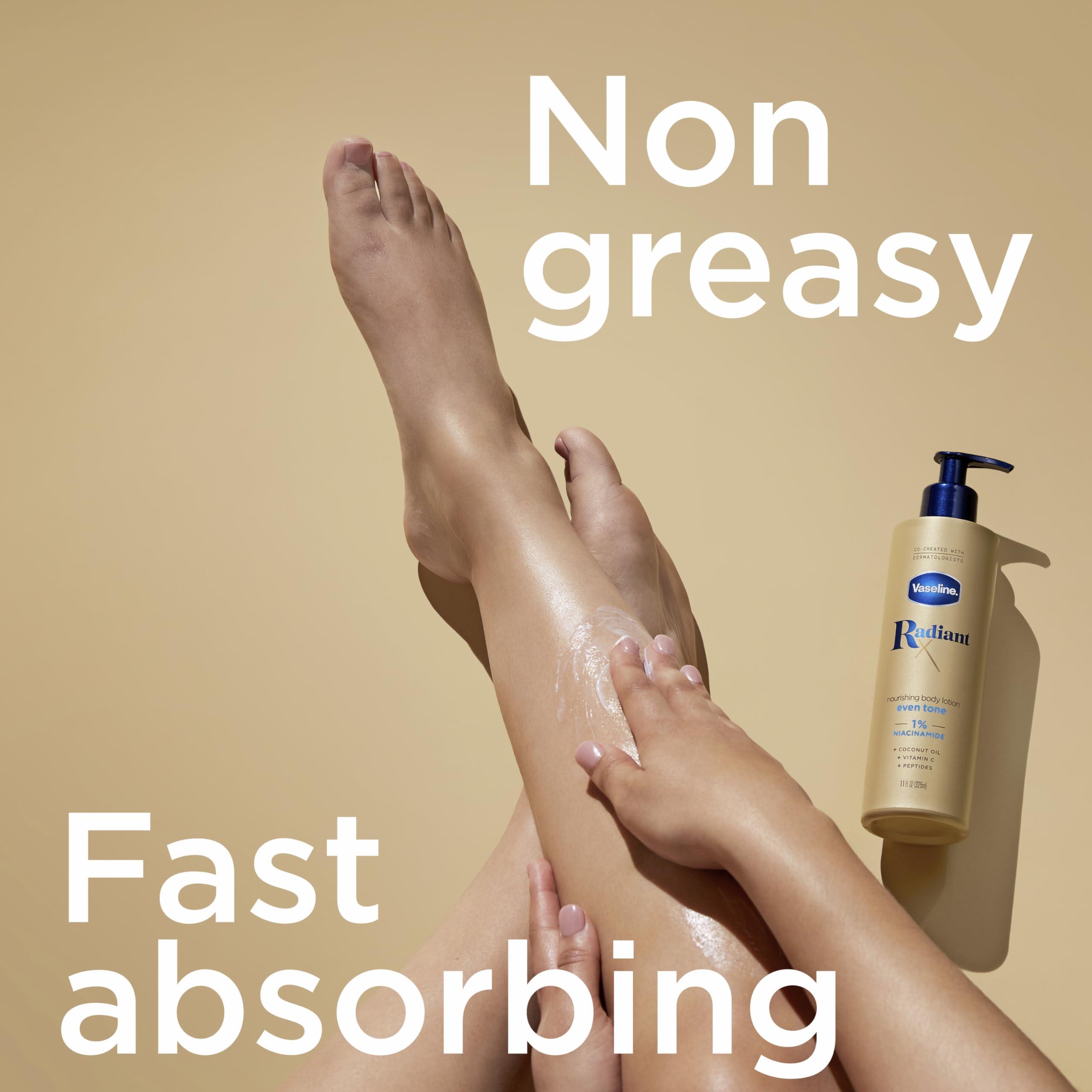 Vaseline Vaseline Radiant X Skin Care Set - Even Tone Nourishing Body Lotion with 1% Niacinamide & Hydrating Body Oil with 1% Lipids + Deep Nourishment Hand Butter with 100% Pure Shea Butter (3 Piece Set)