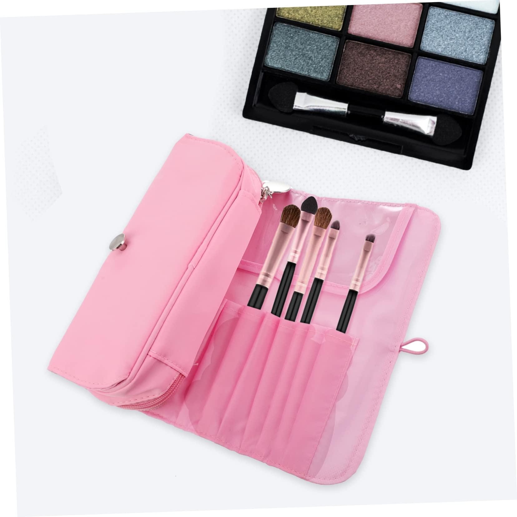 NOLITOY NOLITOY 2pcs Makeup Brush Pouch Cosmetic Storage Case Big Makeup Bag Organizer Case Brush Rolling Bag