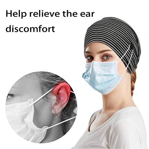 Bohend Bohend Boho Button Headband Wide Stretchy Daily Use Knotted Headwear Sport Athletic Yoga Gym Hair Accessories for Women and Girls(3pcs) (B)