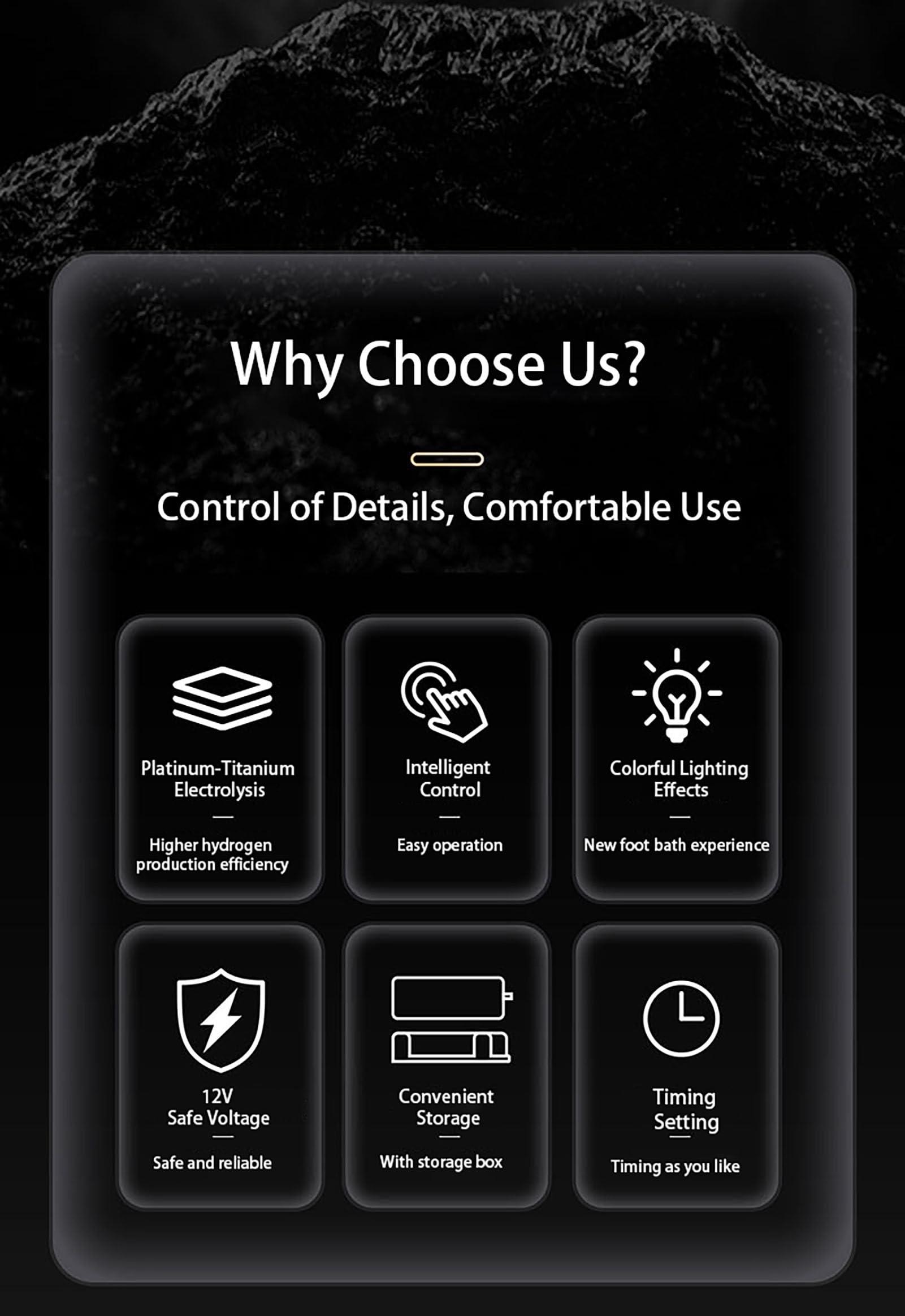 Aniwini Aniwini Hydrogen Bath Generator, Up to 5000PPB, Hydrogen Water Generator Foot Bath SPA Machine, for Relieve Fatigue & Enhance Sleep