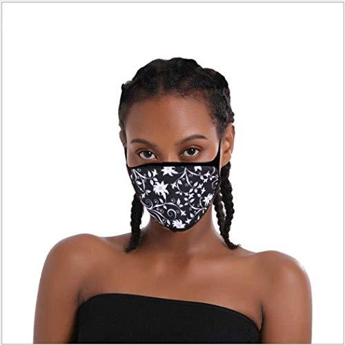 Ajacry Ajacry Flower Printed Face Masks Black Cotton Face Masks Reusable Fabric Face Masks Masquerade Ball Party Decoration for Women Men