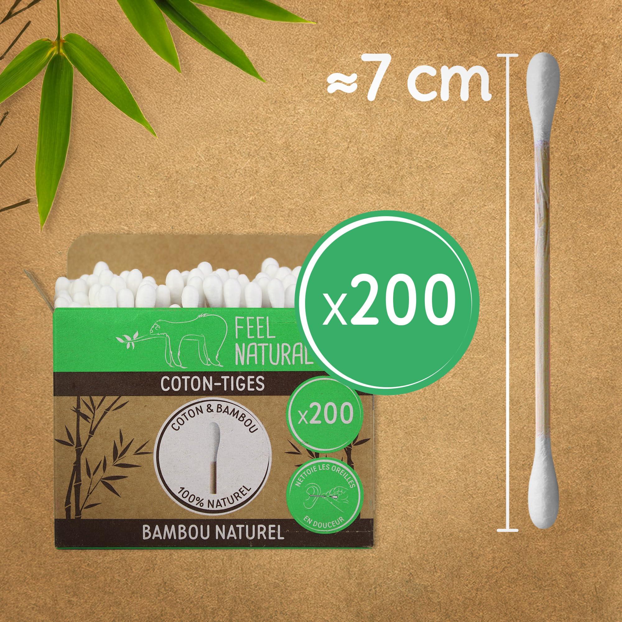 FEEL NATURAL Box of 200 Feel Natural Bamboo Cotton Buds White