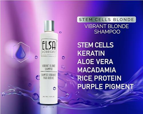 Elsa Rodriguez Elsa Rodriguez, vibrant blonde shampoo, best purple shampoo for blonde hair, purple shampoo for blondes highlights, shimmer lights shampoo, products for blonde beauty, free sulfate & parabens, 10 Oz