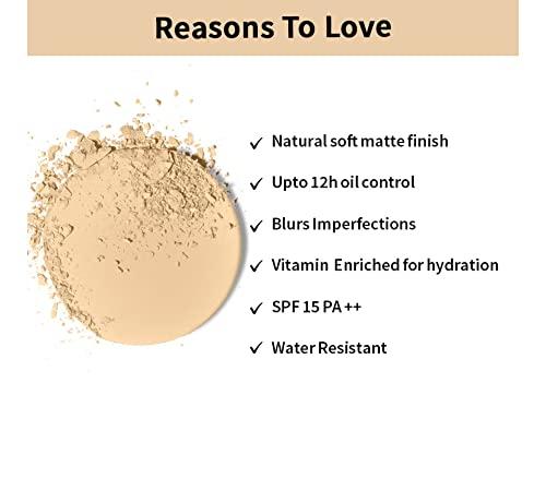 NYKAA Nykaa Cosmetics All Day Matte Compact Powder - Face Powder for Flawless Finish - Pressed Powder Infused with Vitamin E - 03 Beige - 0.28 oz