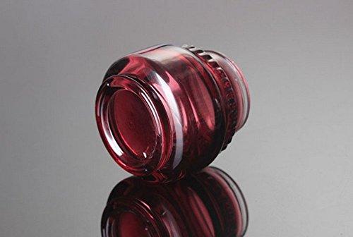 ASTRQLE 2 Pcs 50ml/1.7oz Empty Upscale Refillable Wine Red Glass with Black Lid Cosmetic Cream Jar Bottle Storage Container