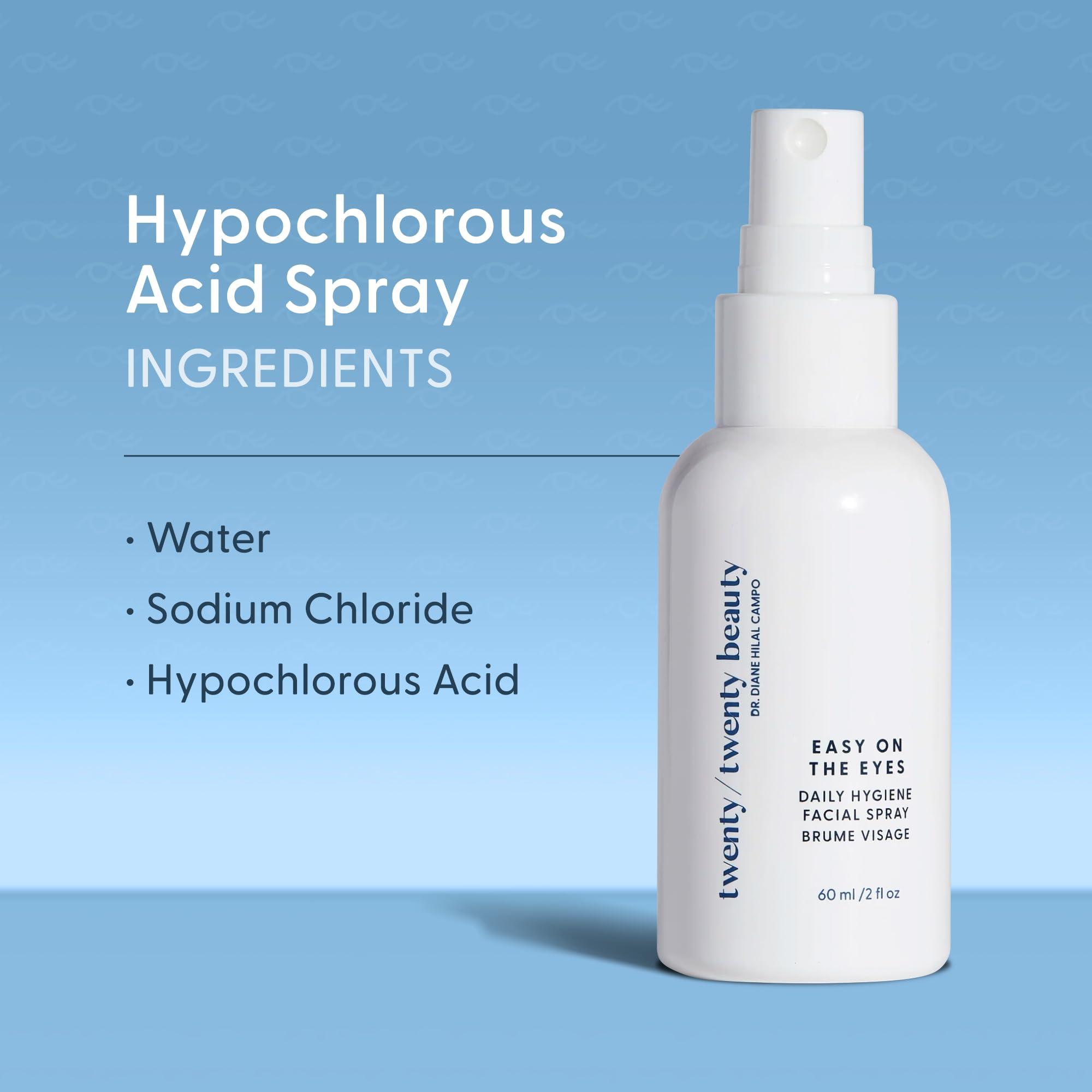 twenty/twenty beauty twenty/twenty Easy On The Eyes  0.02% Hypochlorous Acid Spray to Cleanse Eyelashes  Reduce Eyelid Irritation  Safe for Sensitive Skin  Ophthalmologist DevelopedVegan, Clean Ingredients  60ml