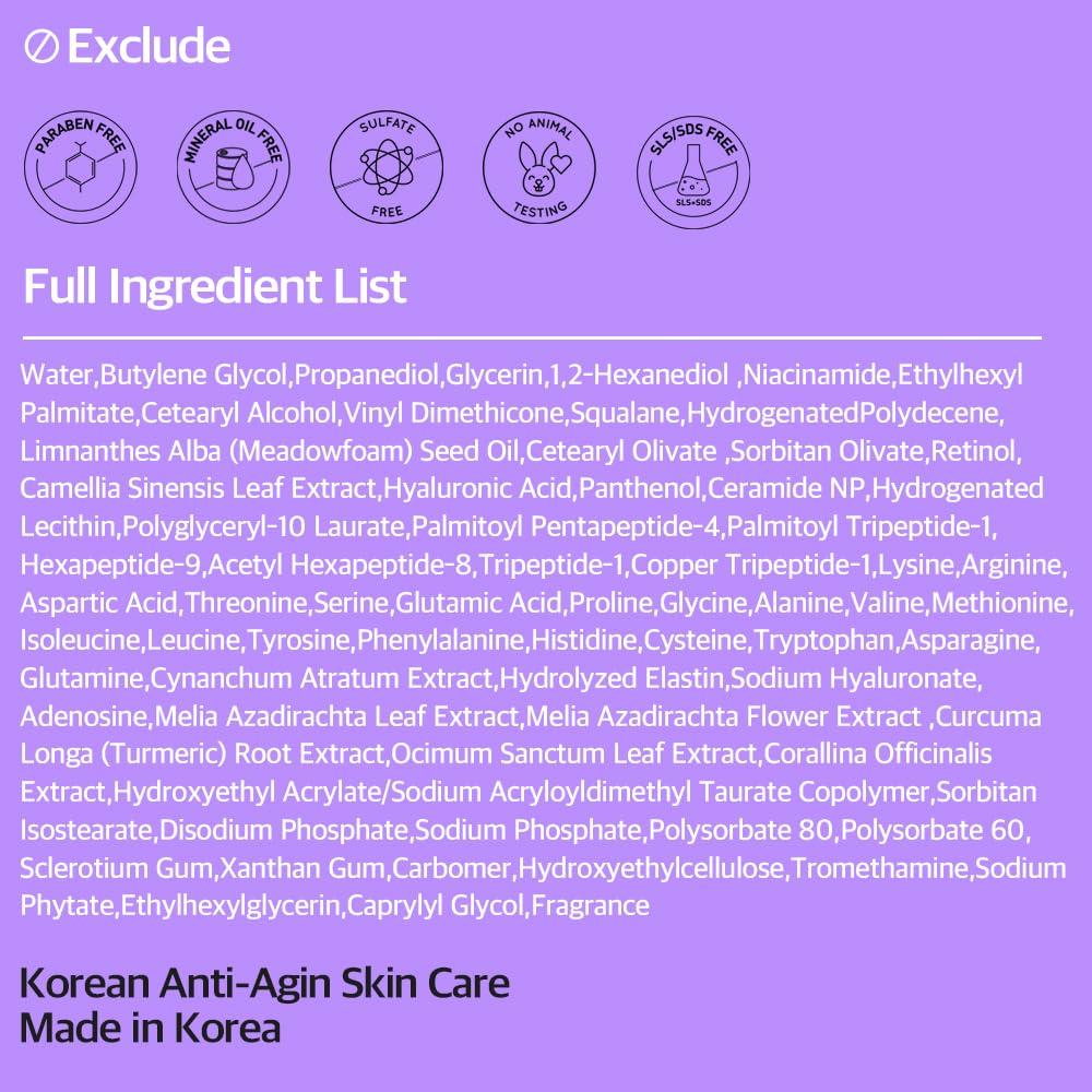 FABYOU Retinol Peptide Serum 1.01 Oz Anti-Aging, Hydrating & Firming for Wrinkles & Dark Spots, Gentle Retinol Serum for Face, Day & Night Korean Skincare