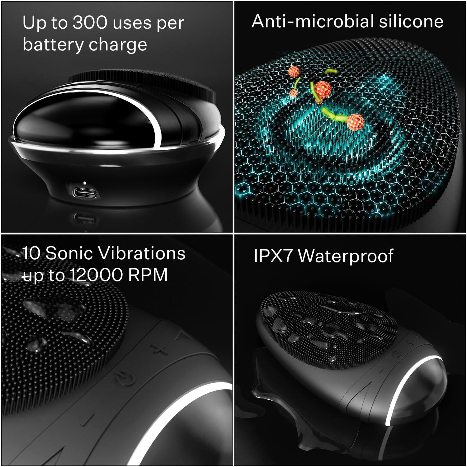 douxds douxds The Clear Skin Kit, FLEX Pro Vibrating Face Brush, WAR Charcoal Face Wash, PRIME Vitamin Face Quench, Skincare for Oily Skin, Men's Skincare Kit, Detox Face Wash