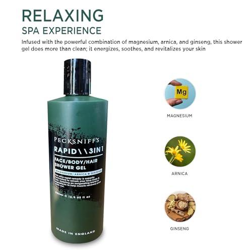 Pecksniff's Pecksniff's Rapid Magnesium 3-in-1 Arnica & Ginseng Shower Gel | 500ml /16.9 Fl Oz