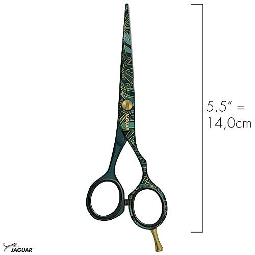 JAGUAR Jaguar Exotic Island Jungle Green Hairdressing Scissors, Right Handed Offset Handle, 5.5 Inch