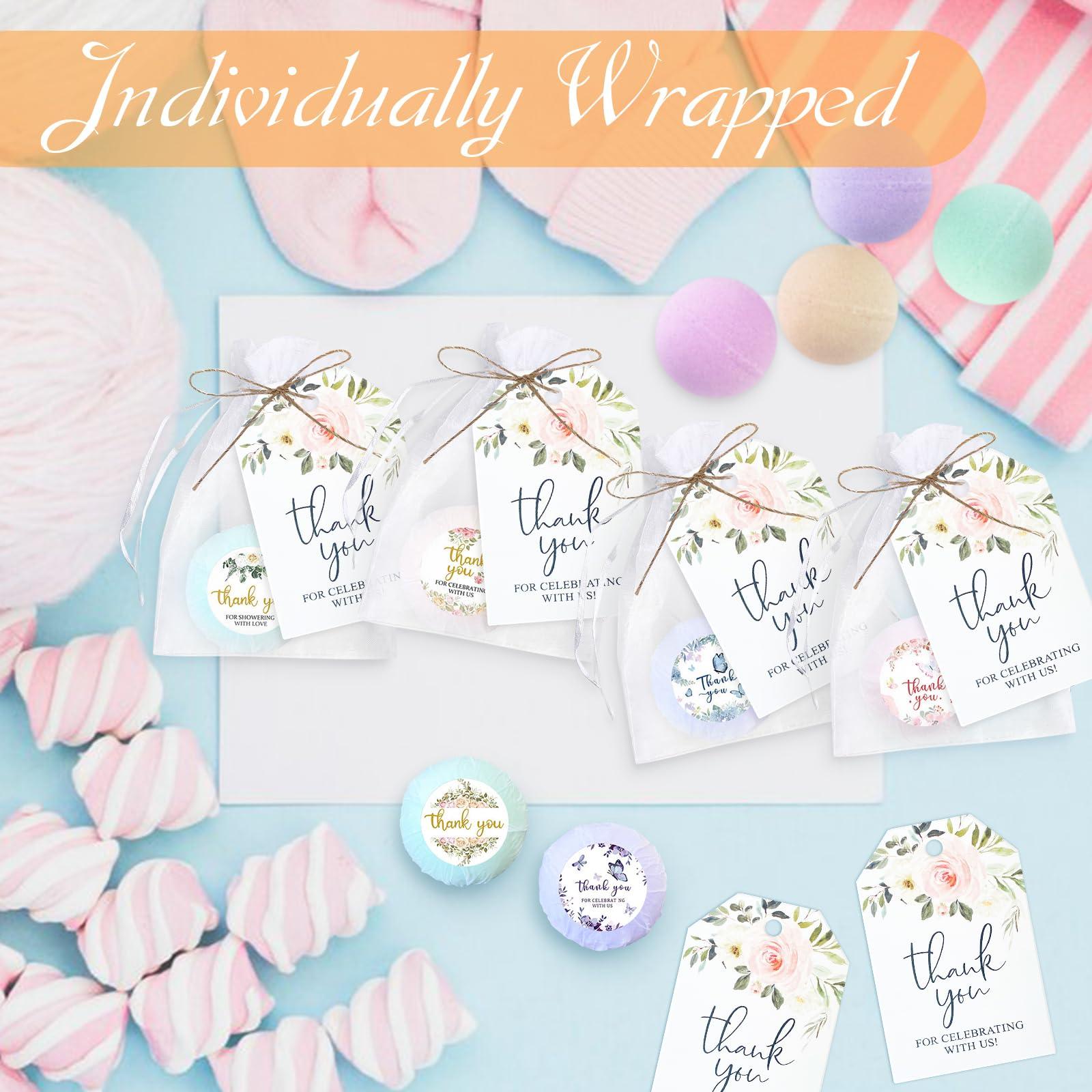 AryiHitt 50 Set Baby Shower Mini Bath Bombs Girls Boys Wedding Shower Favors Bath Bomb Bulk for Guests Employee Thank You Gift Birthday Party Prizes(Butterfly)