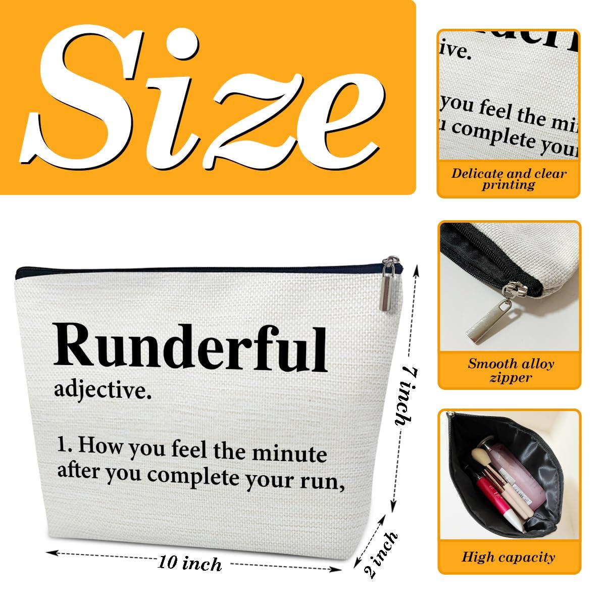 Ythuil Ythuil Running Gifts for Women Makeup Bag, Runner Gifts, Gifts for Runners Women, Marathon Runner Gifts, Running Accessories for Women, Runderful Definition Running Makeup Cosmetic Bags for Purse