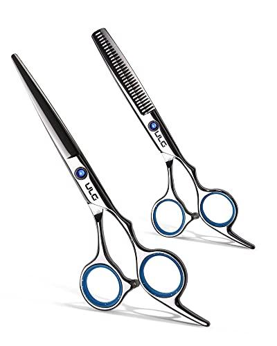 ULG Hair Cutting Scissors Thinning Shears Kit ULG Professional Barber Hairdressing Texturizing Salon Razor Edge Scissor Japanese Stainless Steel 6.5 inch