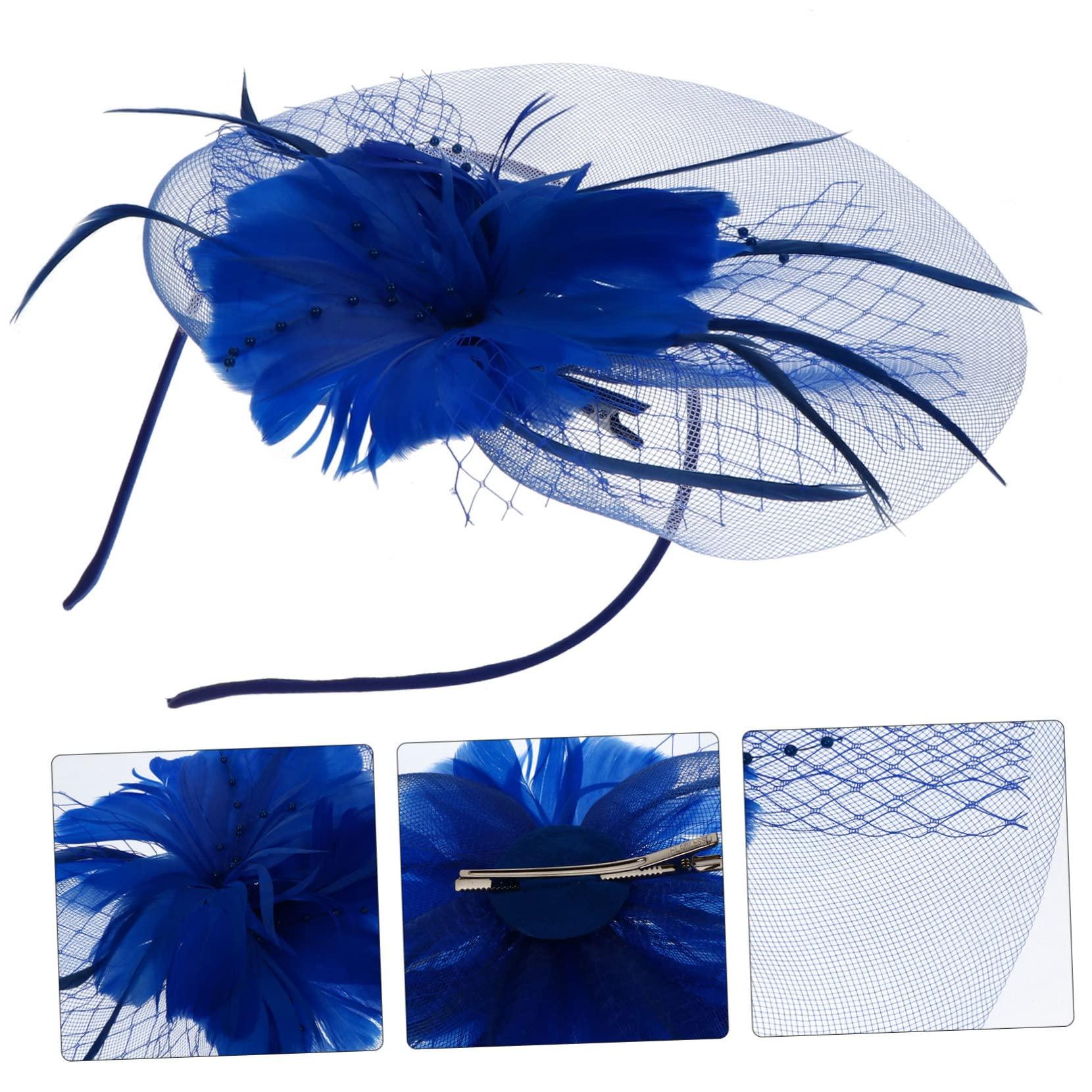 Healeved Healeved 1pc Feather Hairpin Hair Clip Wedding Hair Accessories Hair Pin Headbands Pink Hair Ties Wedding Headband Party Headdress Feather Hairpin Women Headdress Mesh Blue