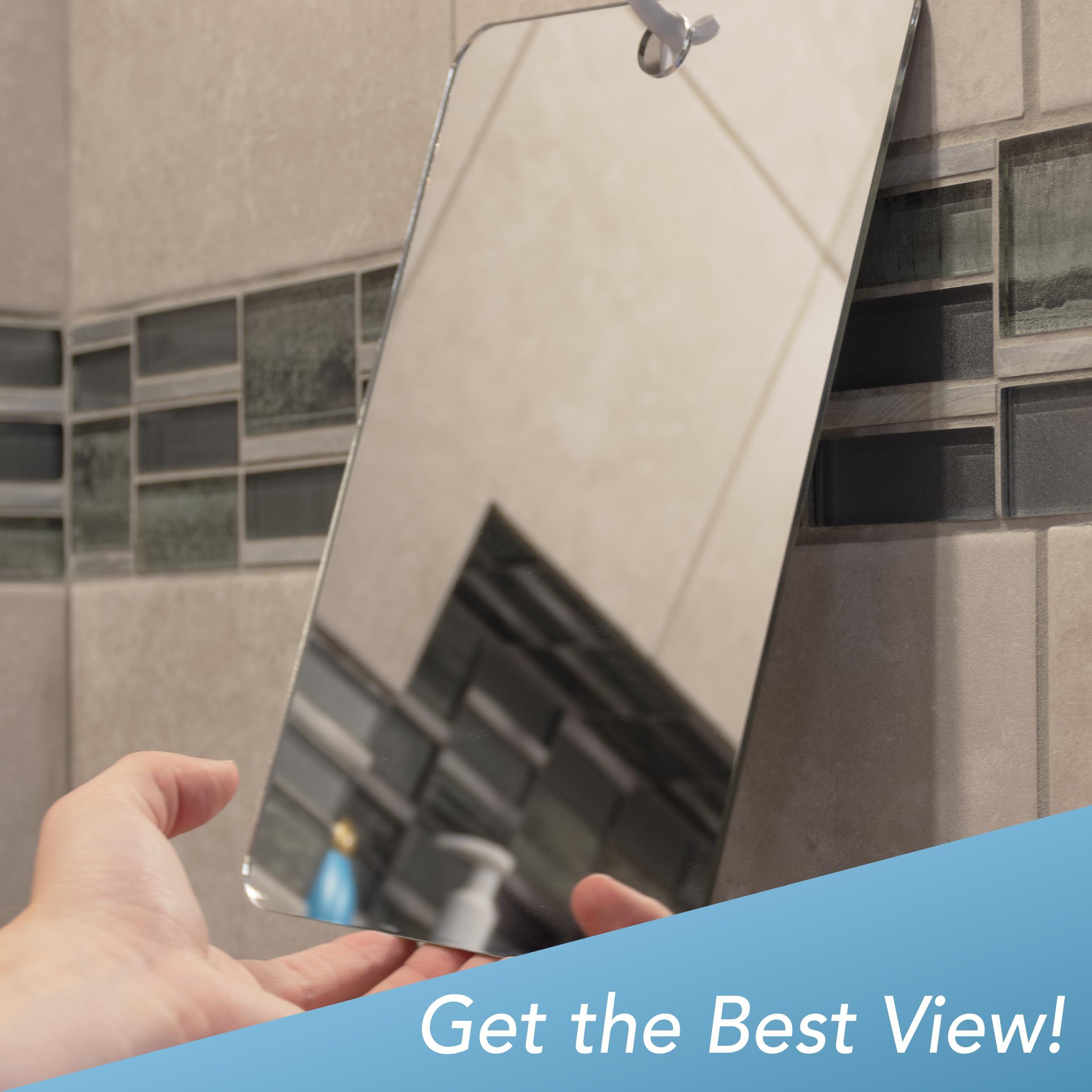The Shave Well Company The Shave Well Company XL Anti-Fog Shaving Mirror | Fogless Hanging Bathroom Shower Mirror with Handheld Option for Men and Women | Fog Free & Includes Long-Lasting Removable Adhesive Hook