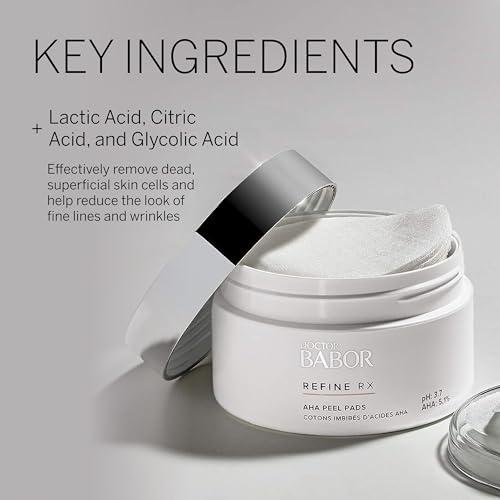 Babor DOCTOR BABOR Refine RX AHA Peel Pads, Exfoliates to Remove Dead Skin and Promote Cell Renewal, Visibly Reduces Fine Lines and Wrinkles