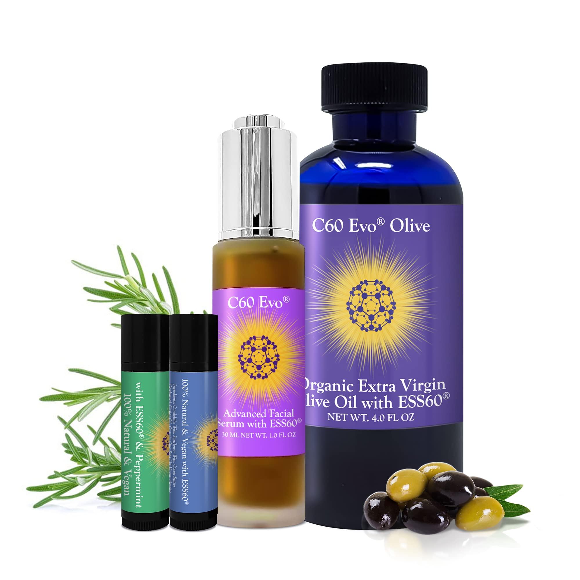 NinthAvenue Basics C60 Evo C&Evo Inside & Out & Lips Set - 4 Fl Oz Skincare Set - Moisturizing, Long-lasting