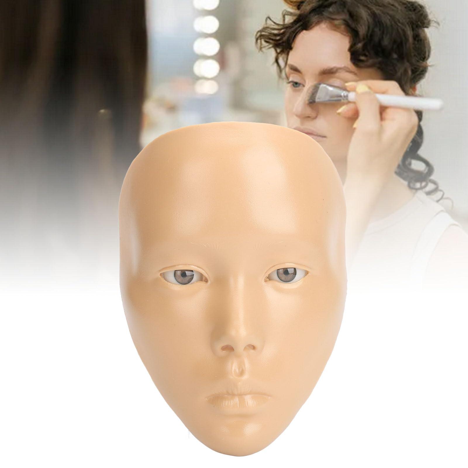 JTLB JTLB Makeup Practice Face with Plastic Stand 5D Silicone Full Face Makeup Practice BoardReusable Mannequin Tool for Beginner (White Skin)