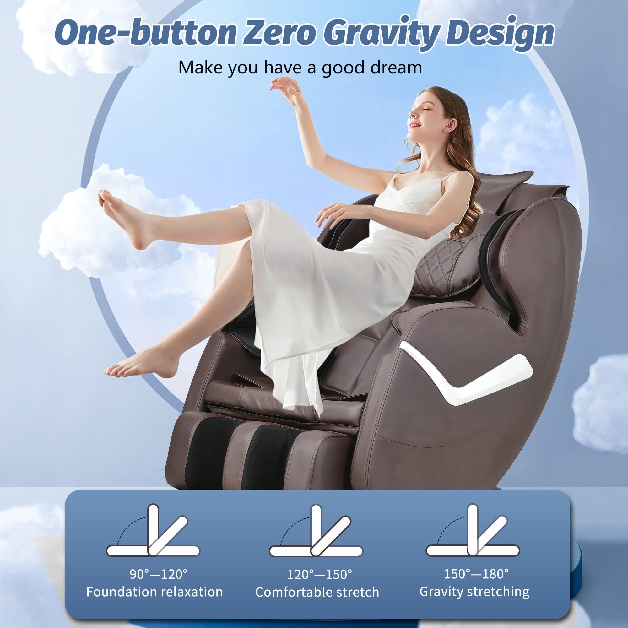 BestMassage Massage Chair Zero Gravity Full Body Electric Shiatsu Massage Chair Recliner with Foot Rollers Built-in Heat Therapy Air Massage System Stretch Vibrating for Home Office