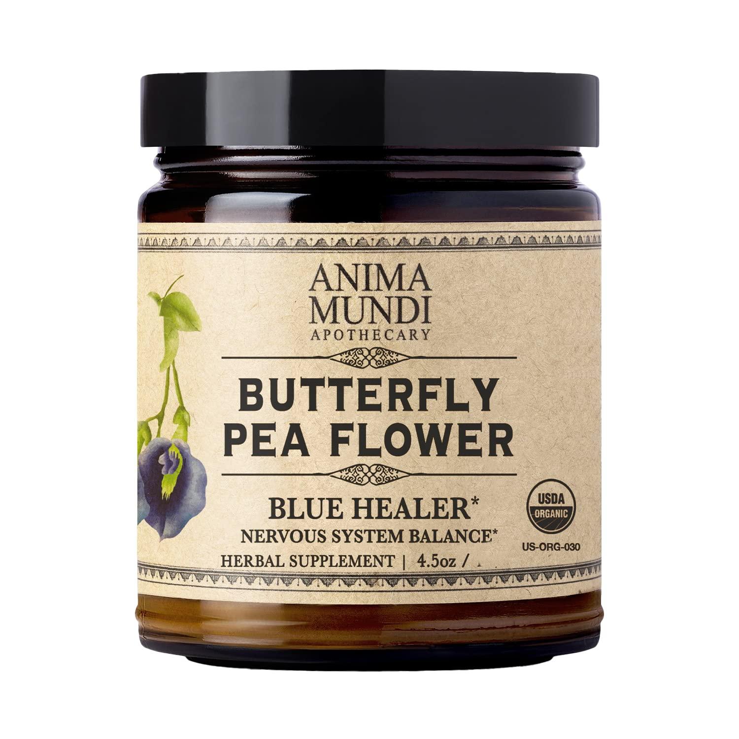 Anima Mundi Apothecary Anima Mundi Apothecary Butterfly Pea Flower Powder - Blue Healer - Use As an Organic Food Coloring or to Make Blue Butterfly Pea Flower Tea - May Support Healthy Skin & Nails (4.5 oz)