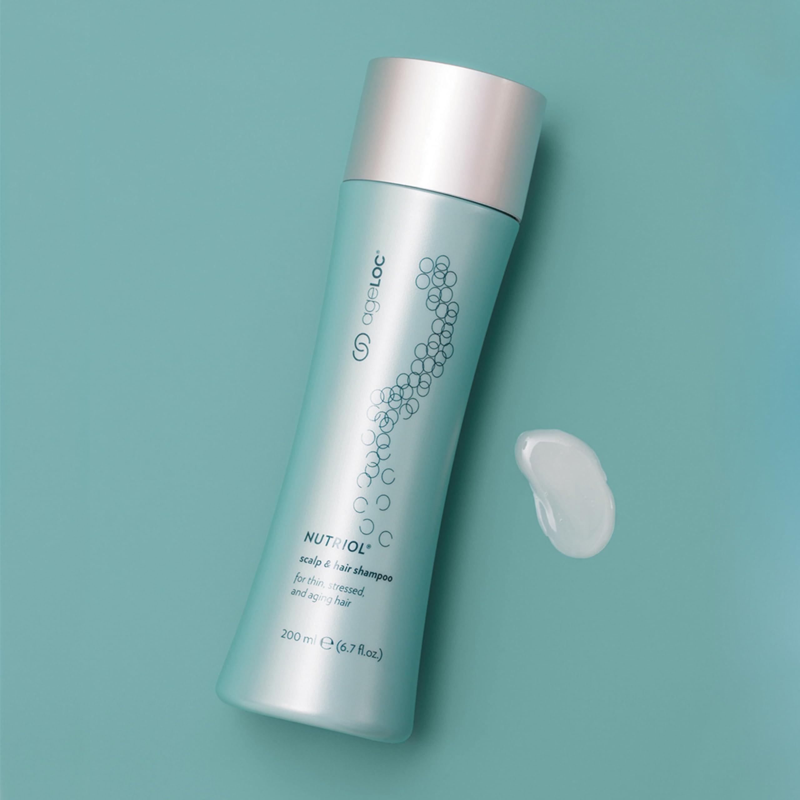 Nu Skin Nu Skin ageLOC Nutriol Scalp & Hair Shampoo | 6.7 fl. oz | Fuller Hair Formula with Vitamin E & Antioxidants | Nourishes Dry & Damaged Hair | Safe for Color-Treated Hair | Daily Use for All Hair Types