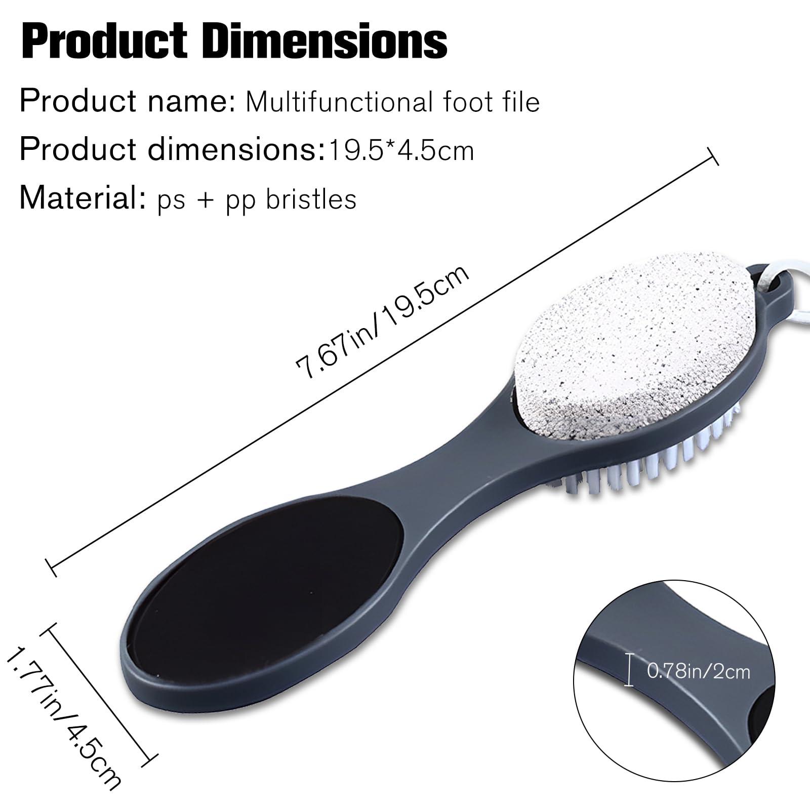 Jaasuee Grey Foot File Callus Remover - Versatile 4-in-1 Pedicure Tool Set with Foot Scrubber, Pumice Stone, Foot Rasp, and Sandpaper for Comprehensive Foot Care