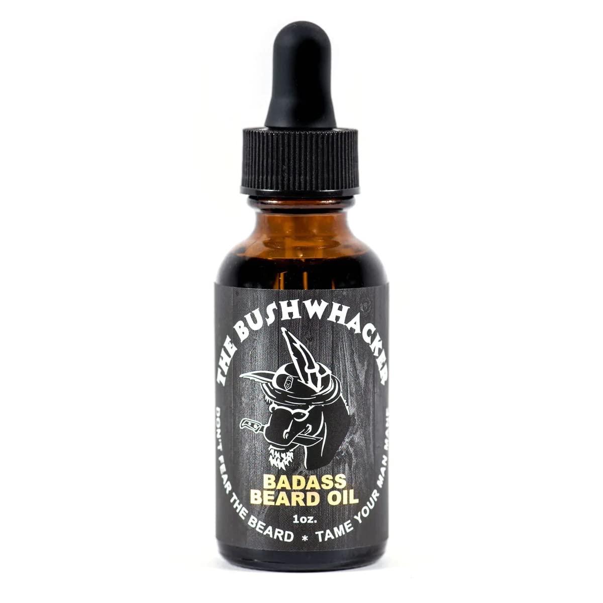 Badass Beard Care Badass Beard Care Beard Oil For Men - The Bushwhacker Scent 1 oz - All Natural Ingredients Keeps Beard and Mustache Full Soft and Healthy