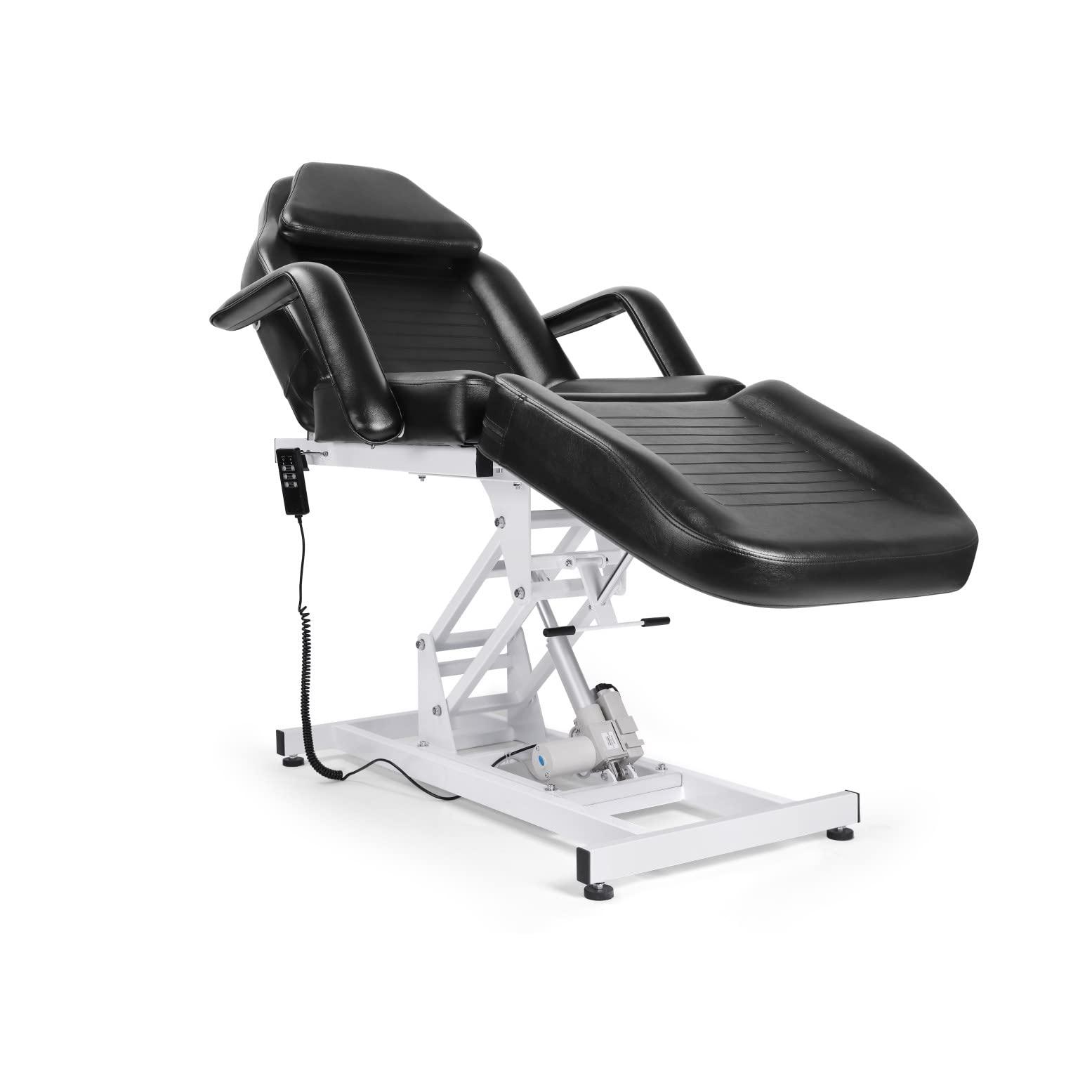 Beautymega Beautymega Black Electric Beauty Bed Spa Styling Salon Beauty Chairs Massage Hydraulic Pump Cutting Chairs Reclining All Purpose Tattoo Equipment