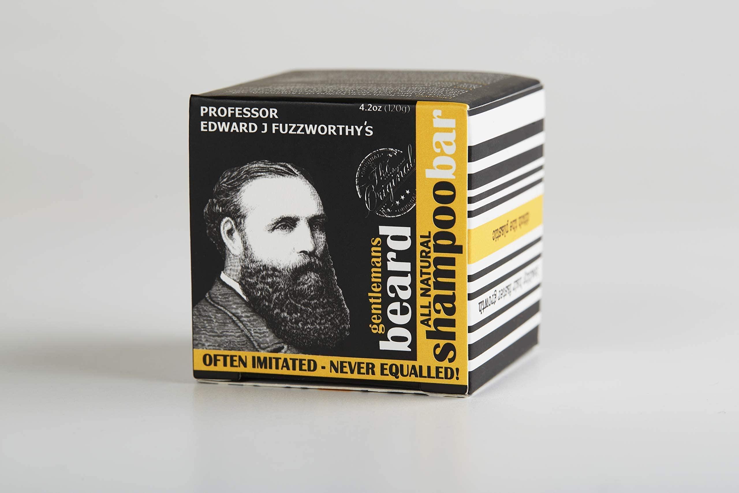 Beauty and the Bees Professor Fuzzworthy's Beard Shampoo Bar Combo Set - Original & ACV Beard Wash Men's Grooming Gift Kit | 100% Natural Beard Soaps with Organic Ingredients Travel Friendly Zero Waste Plastic Free